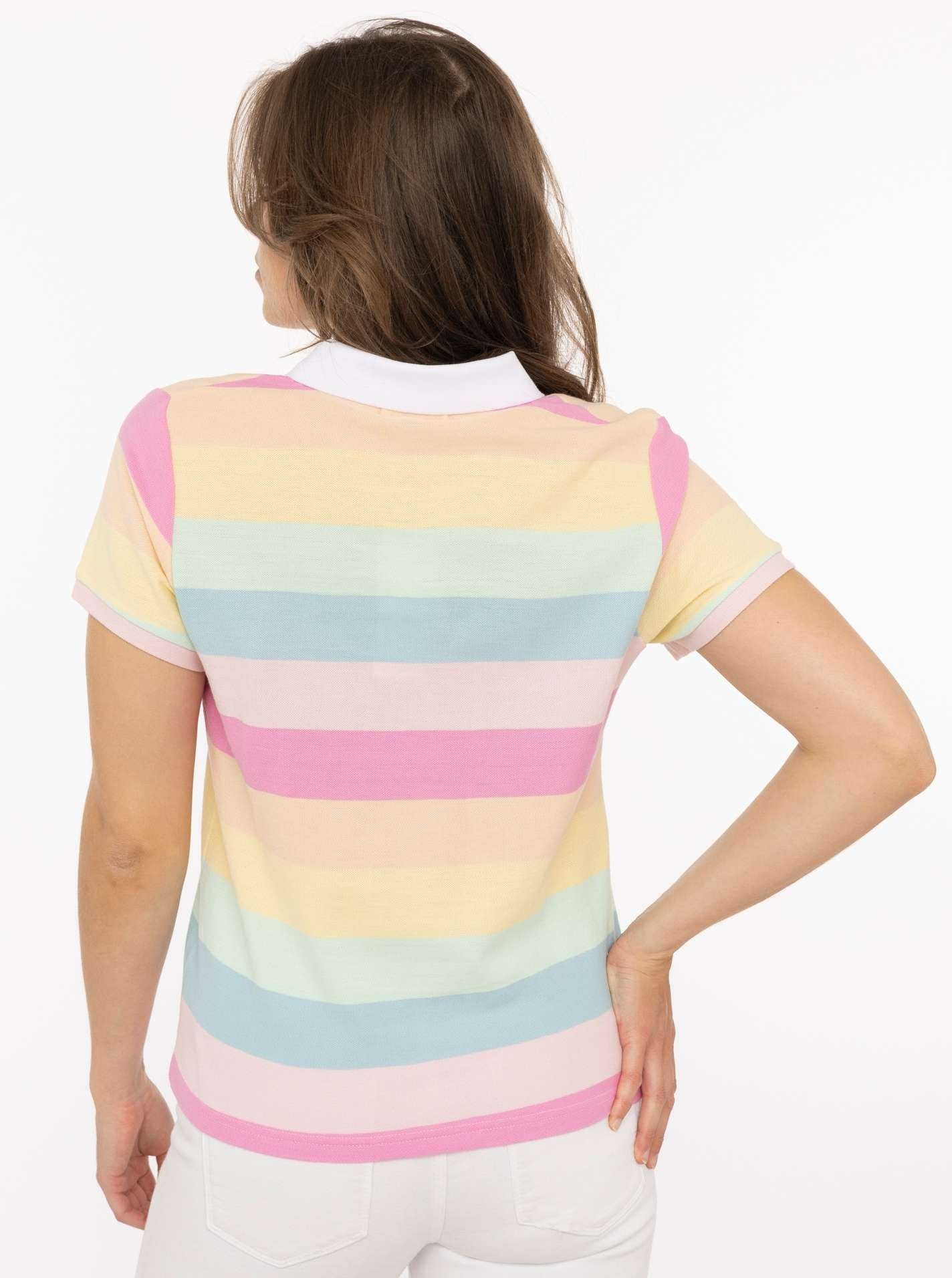 Zwillingsherz Polo »Rainbow« kurzarm, Pastellfarben, Polokragen und Knopfleiste abgesetzt