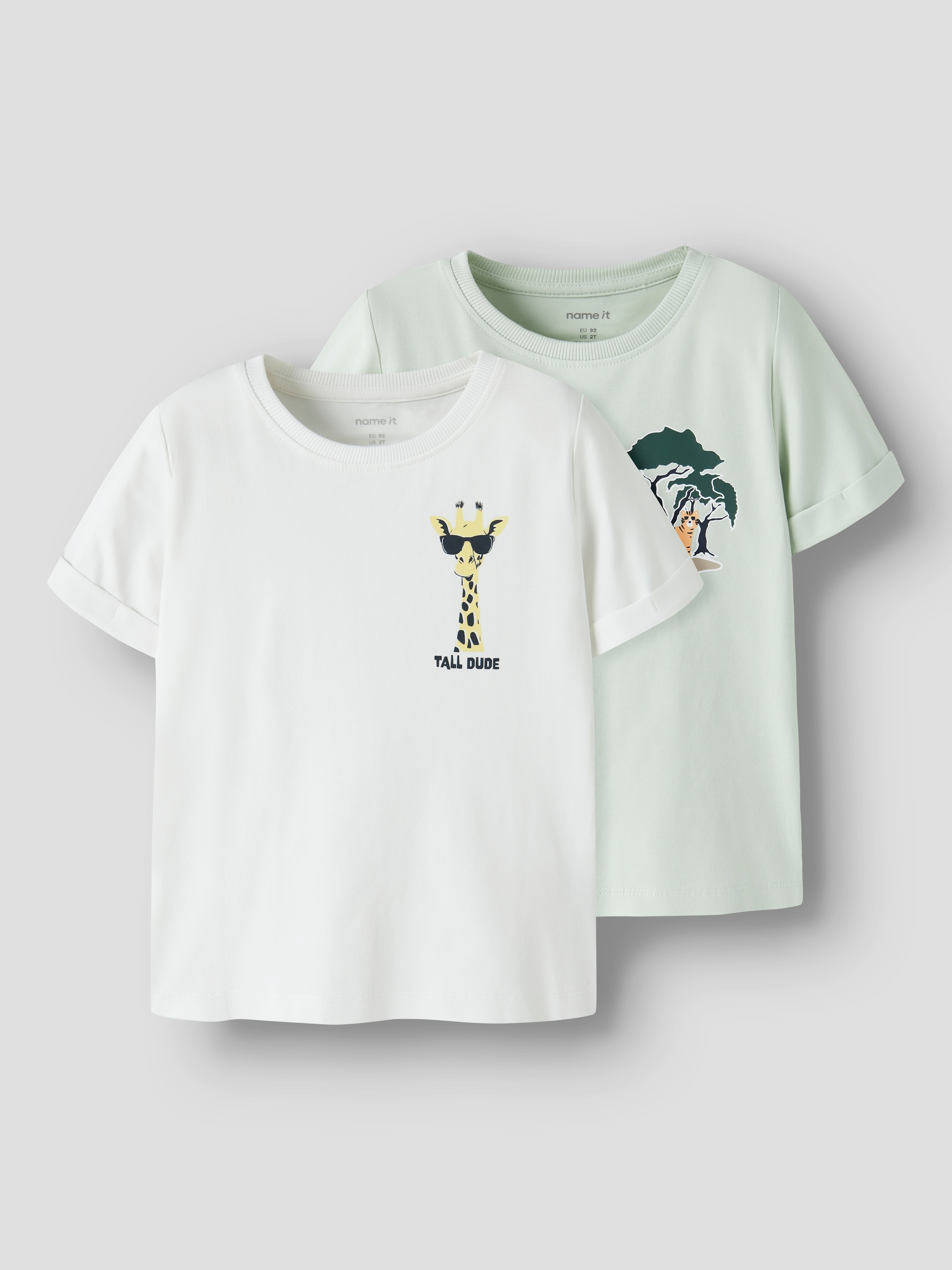 Name It T-Shirt »NMMVUX 2P SS TOP« Packung, 2 Baumwollmischung, normal geschnitten