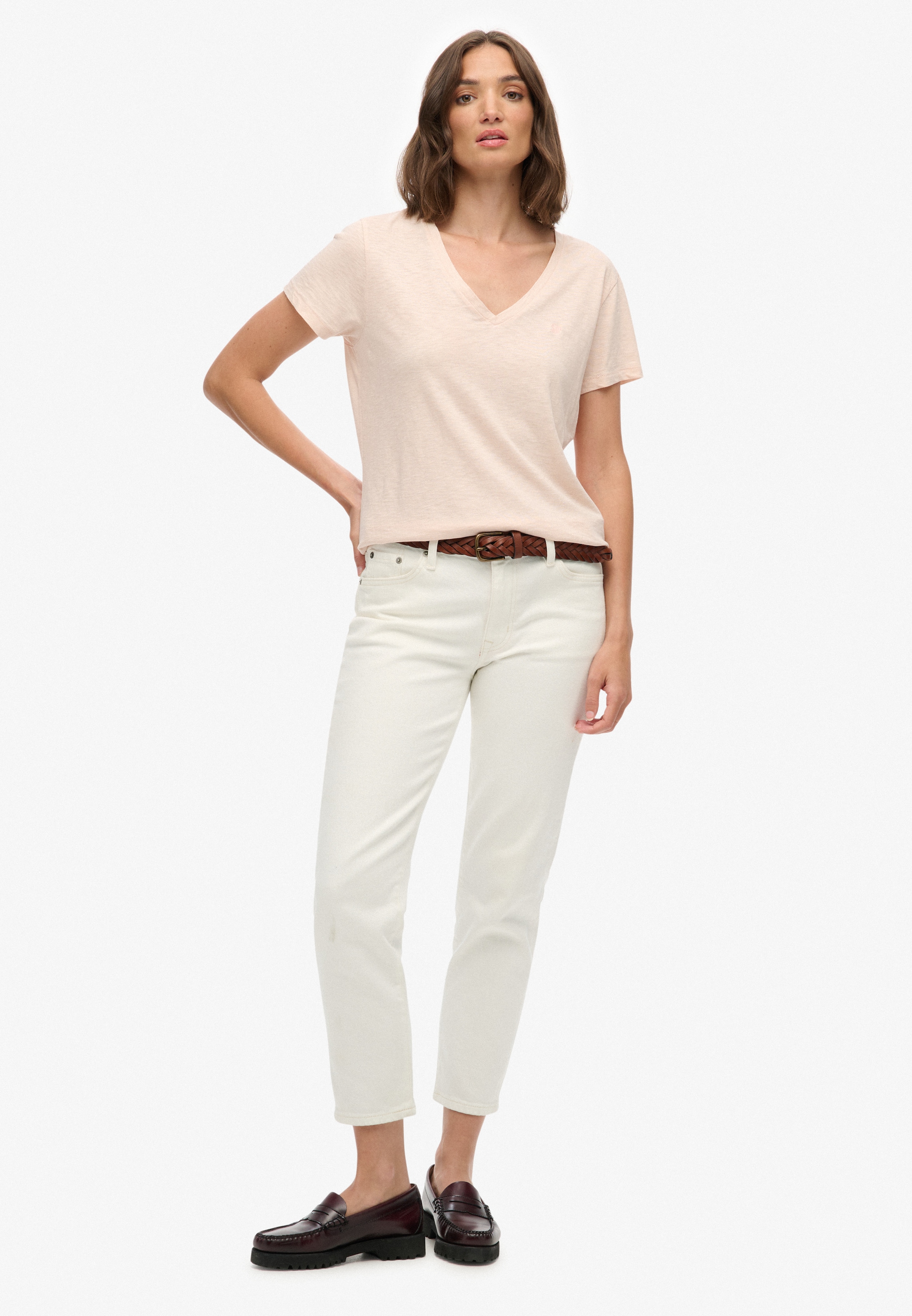 Superdry T-Shirt »STUDIOS SLUB EMB VEE TEE«