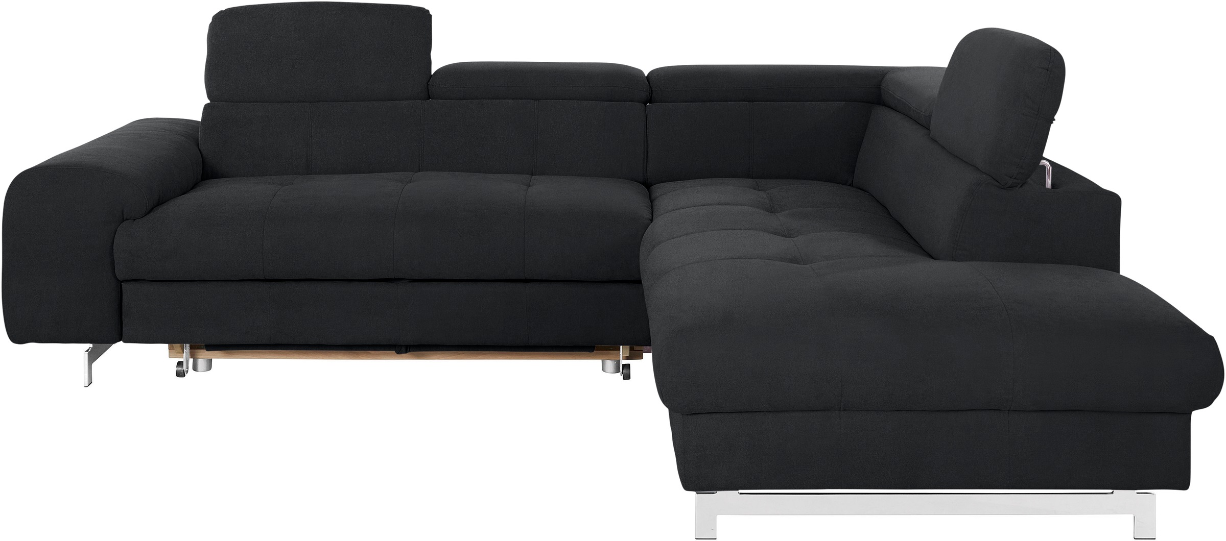 COTTA Ecksofa »Chef L-Form« mit Kopfteilverstellung, edle Metallkufen, wahlweise mit Bettfunktion