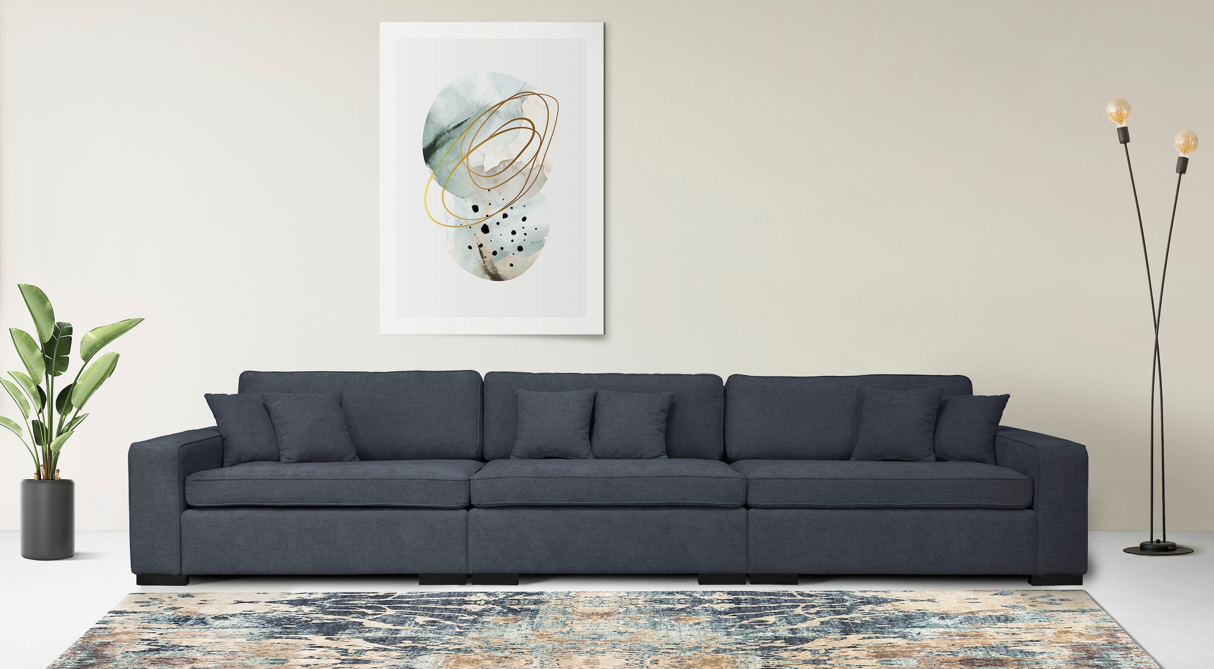 Home affaire 3-Sitzer »Skara« Lounge-Sofa mit Federkernpolsterung, in vielen Bezugsvarianten