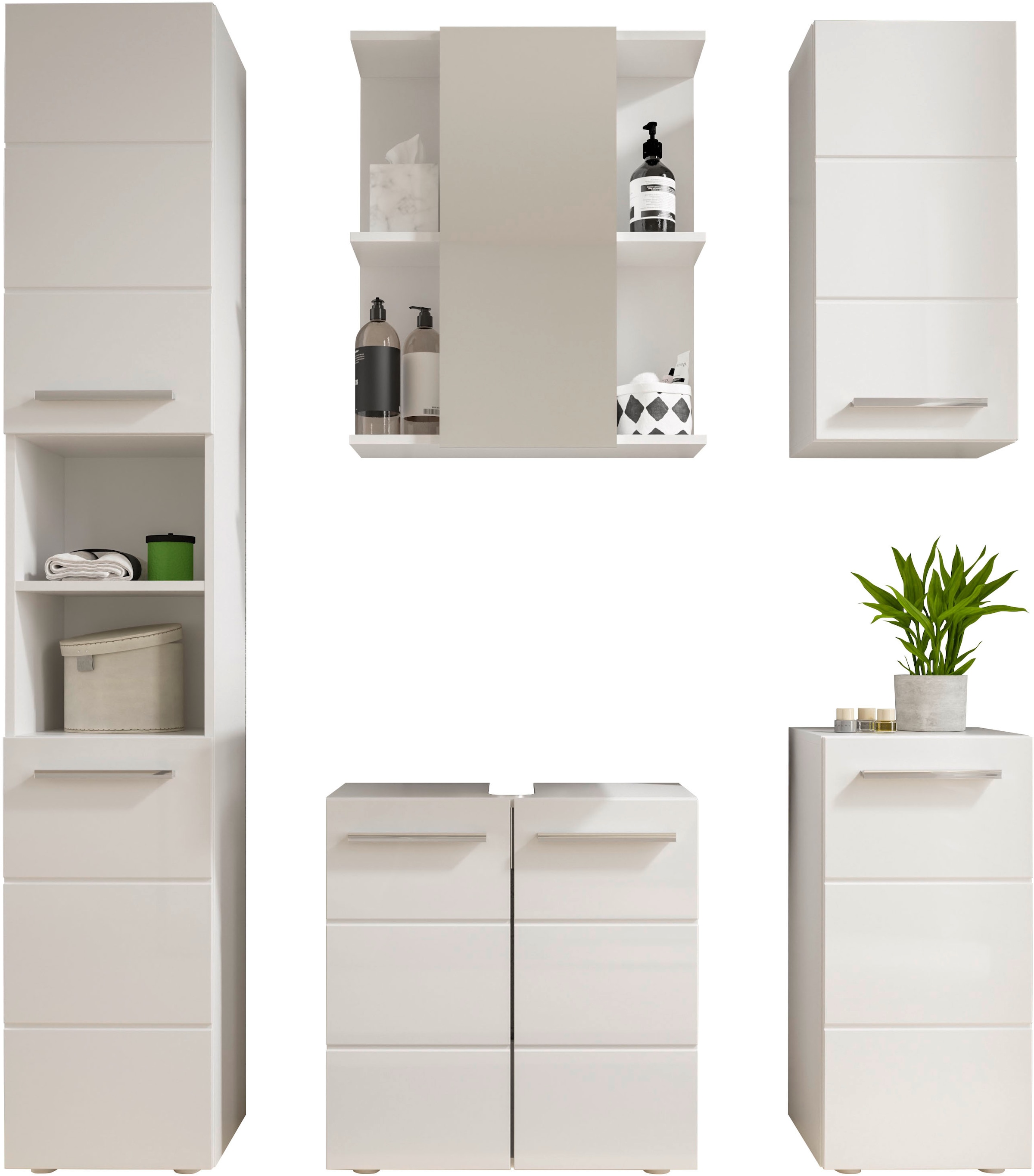 BASIC by Balculina Hochschrank »Mandi« 1 Stk. tlg. Breite 34cm, hochglanz Front