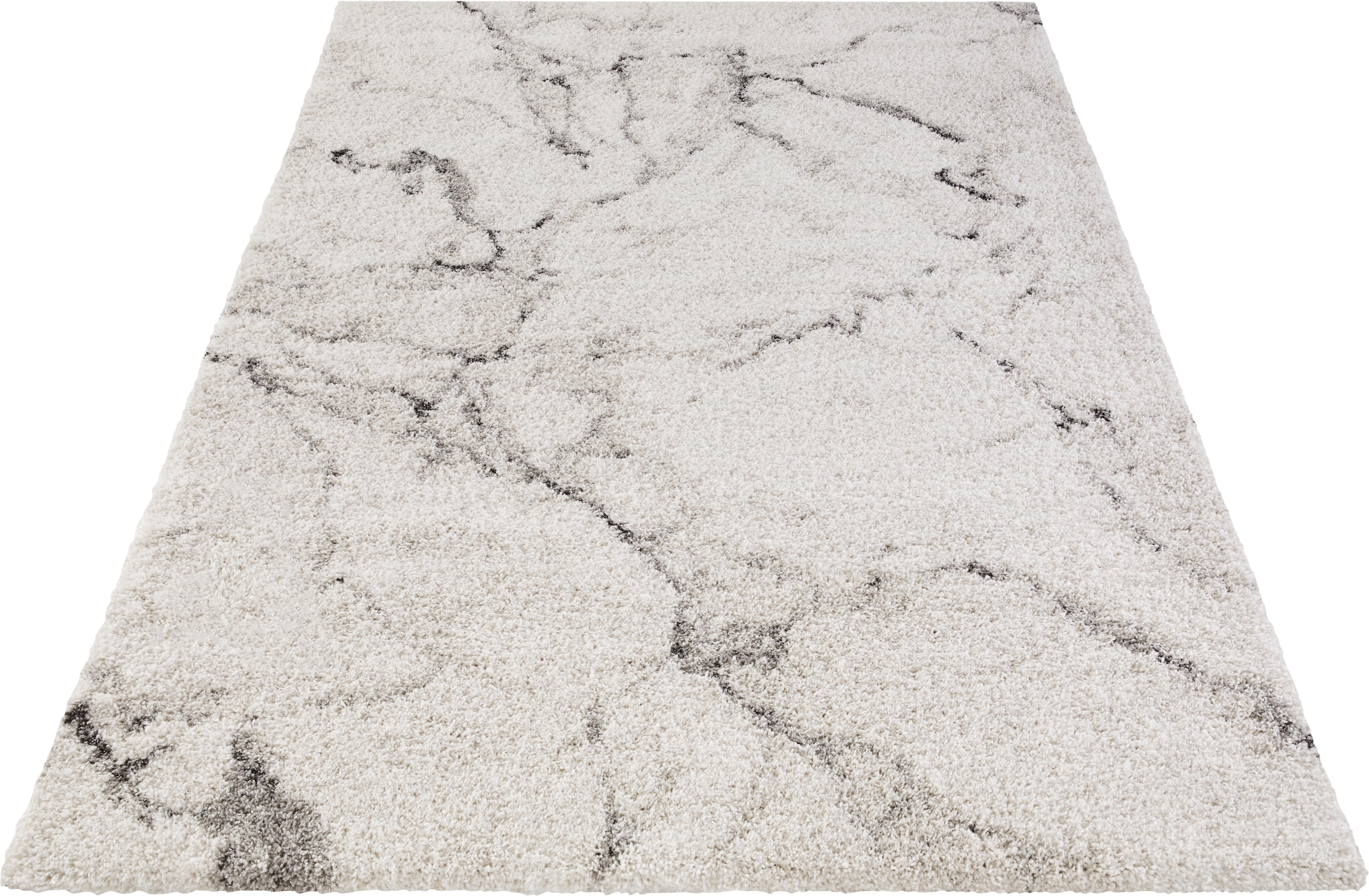 HANSE Home Hochflor-Teppich »MAYRIN« rechteckig 30 mm Höhe Hochflor, Teppich, Shaggy, Flokati, Weich, Marmor-Optik, Wohnzimmer