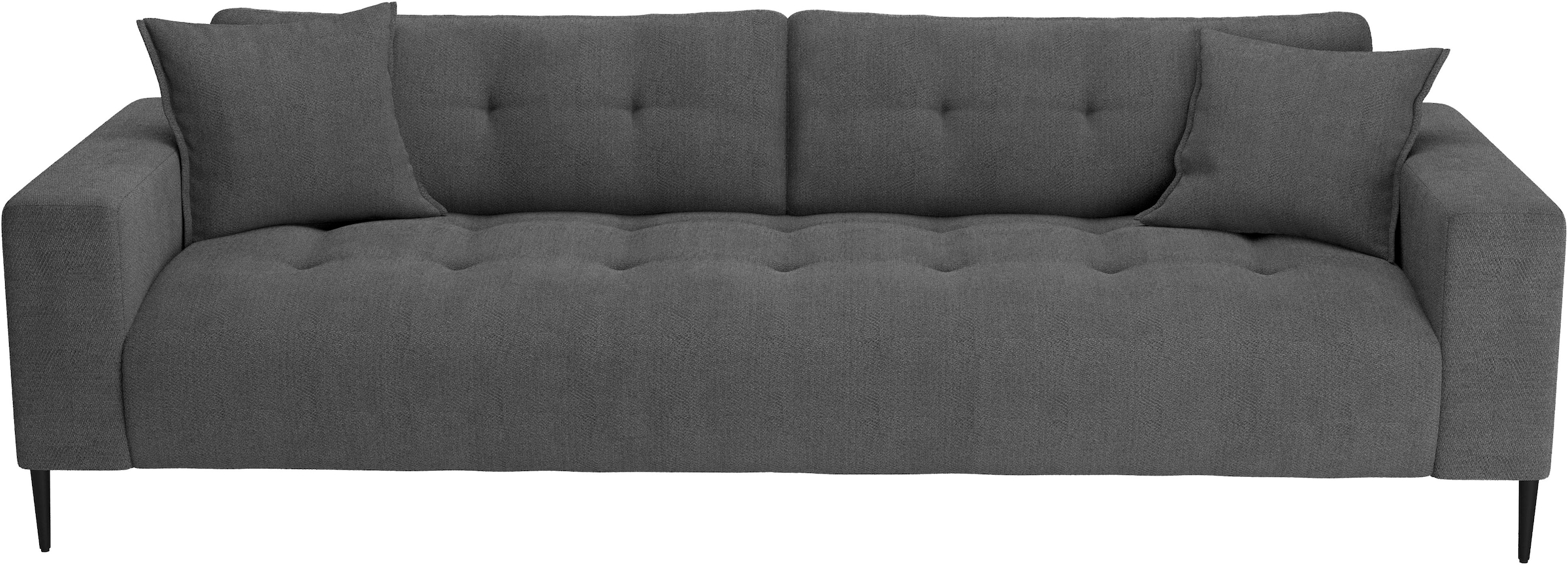 Trends by HG 3-places »Leo, Sofa / Couch mit bequemer Polsterung & Zierkissen« Sofa mit mittelfesten Sitzkomfort, edle Steppung & Metallfüsse