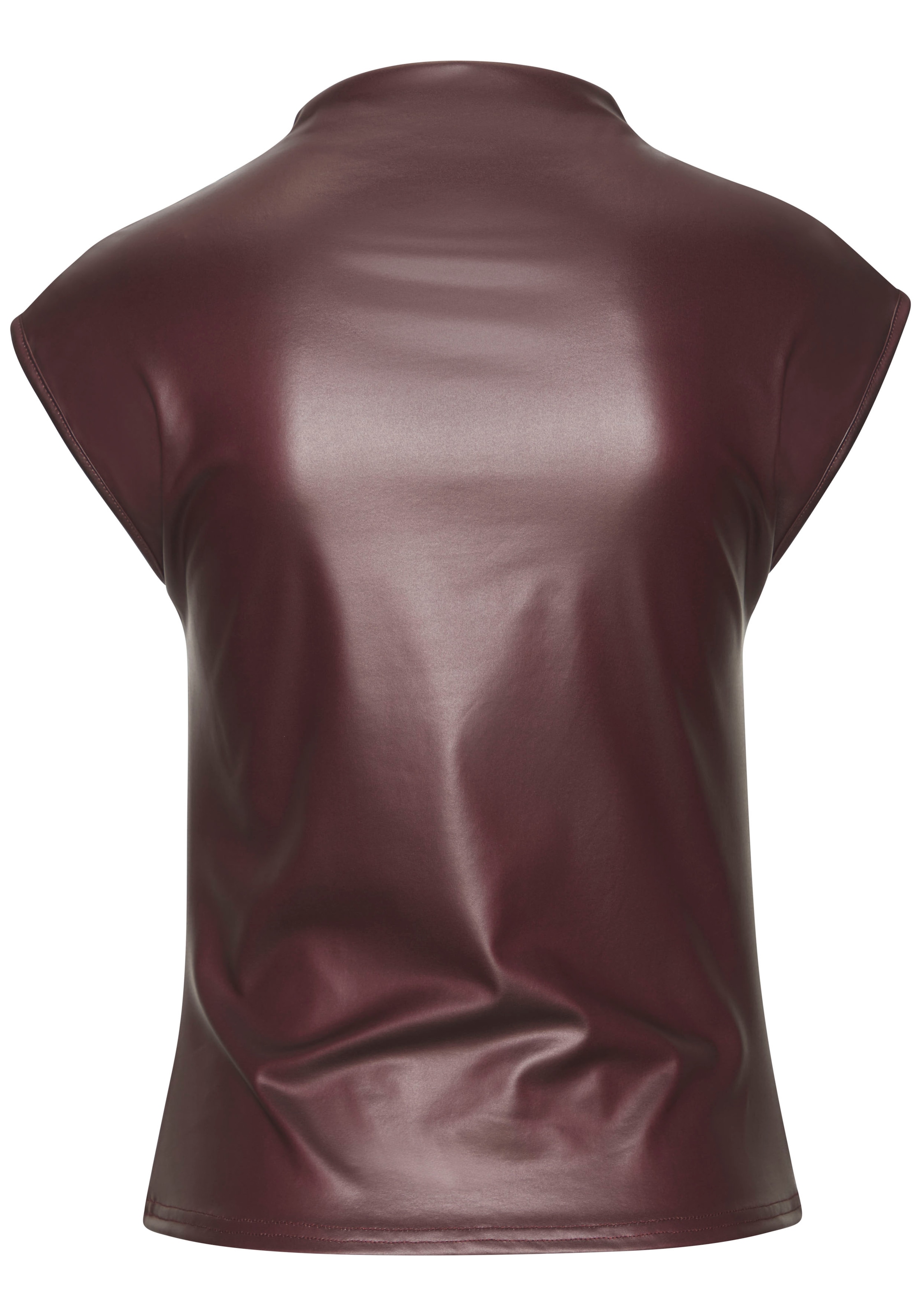 LASCANA Shirt à col rond aus Lederimitat, Partytop