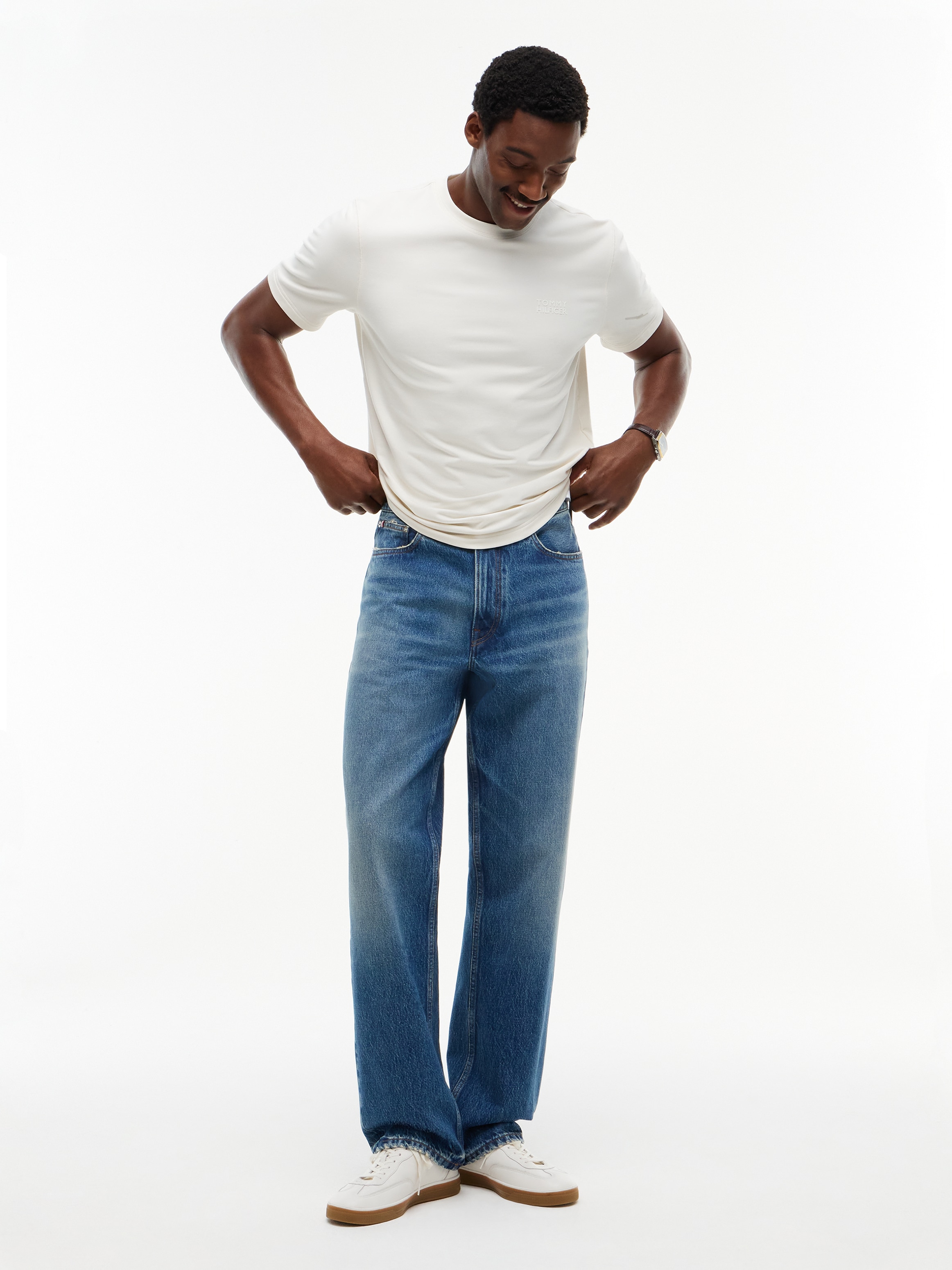 Tommy Hilfiger Jeans droit »RIVER RELAXED CHARLIE BLUE« en denim de coton, coupe décontractée