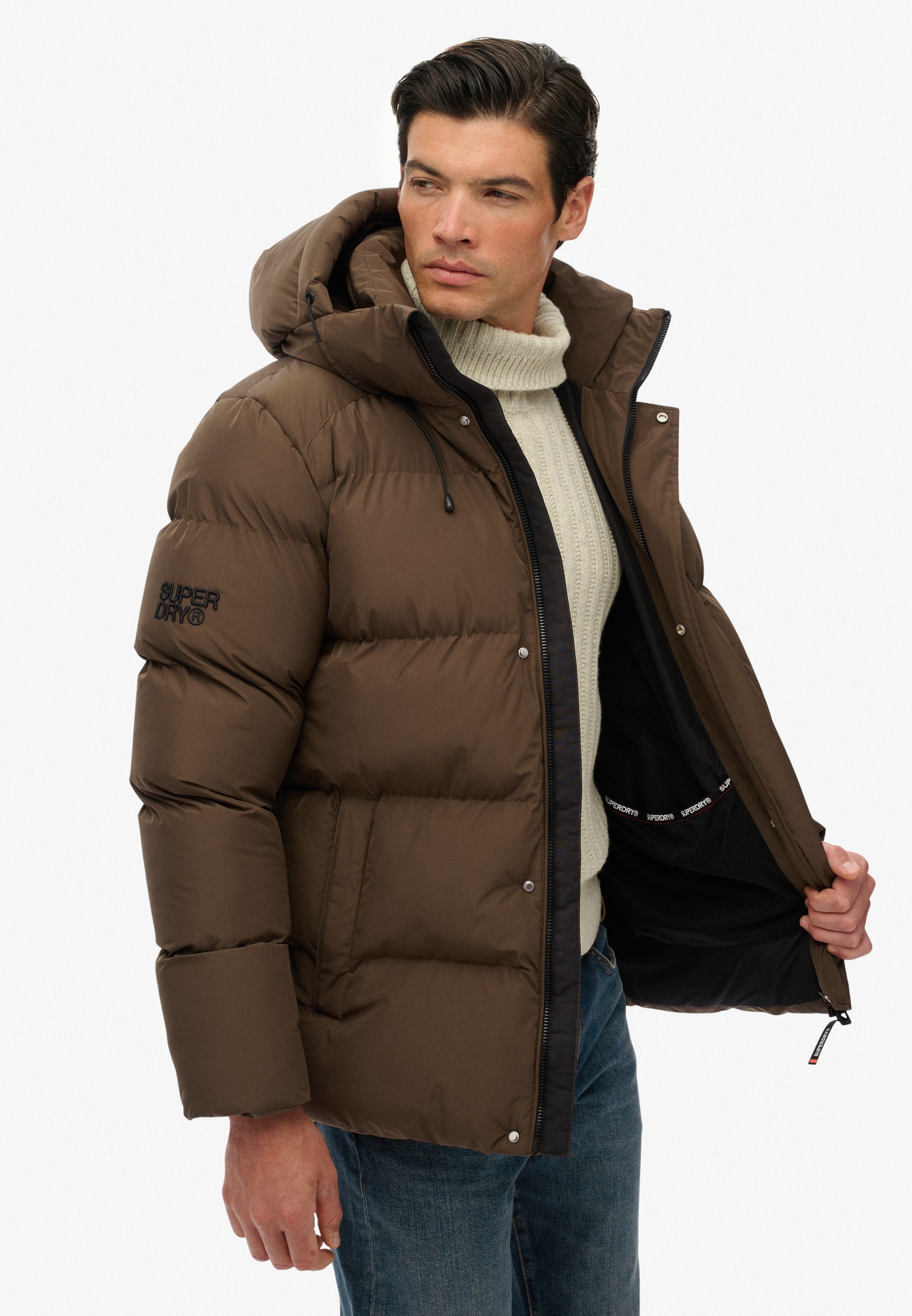 Superdry Veste matelassée »HOODED 5 BAFFLE SPORTS PUFFER« mit Kapuze Kunstfaser, relaxed fit
