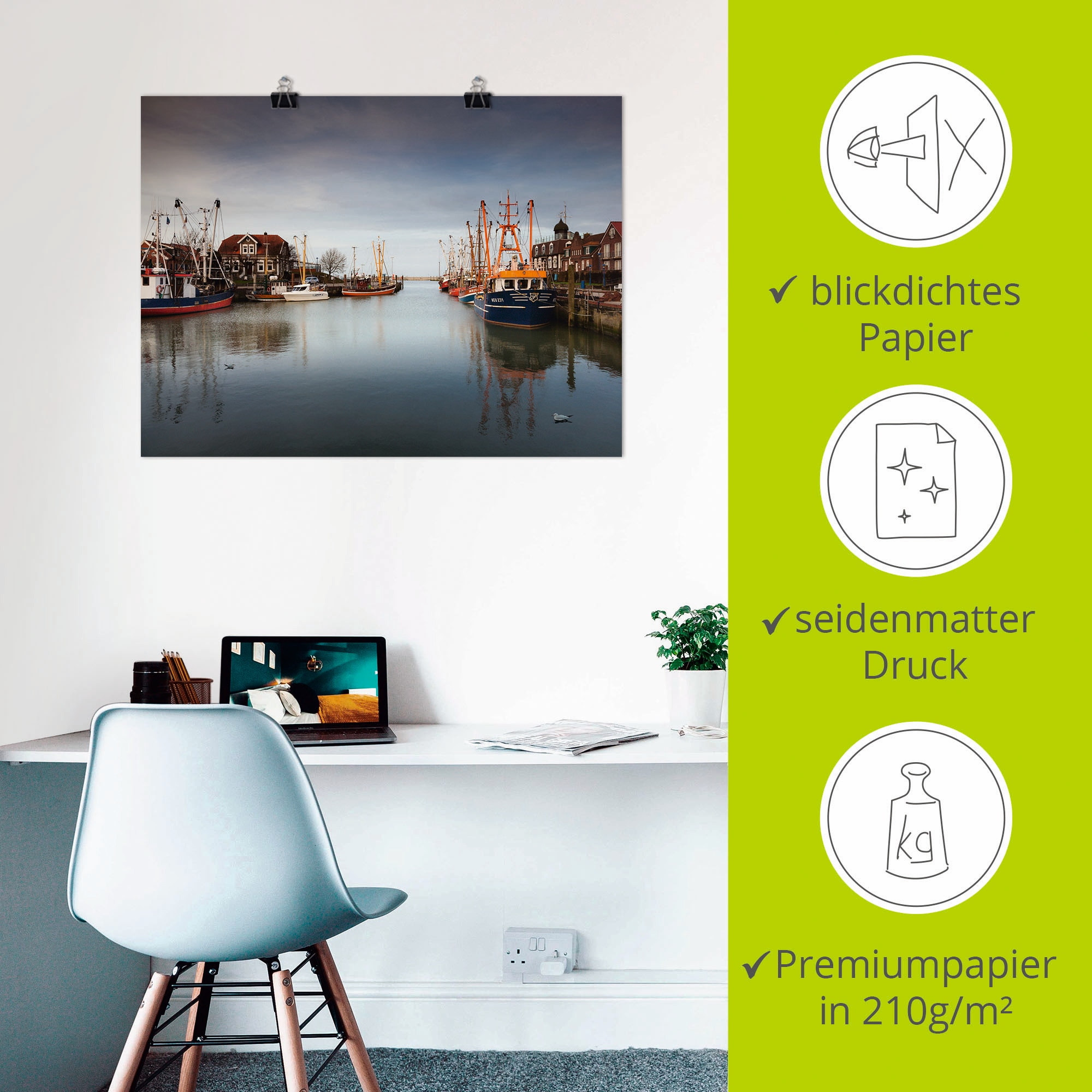 Artland Poster »Im Hafen der Stille...« Boote & Schiffe 1 Stk. tlg. ohne Rahmen