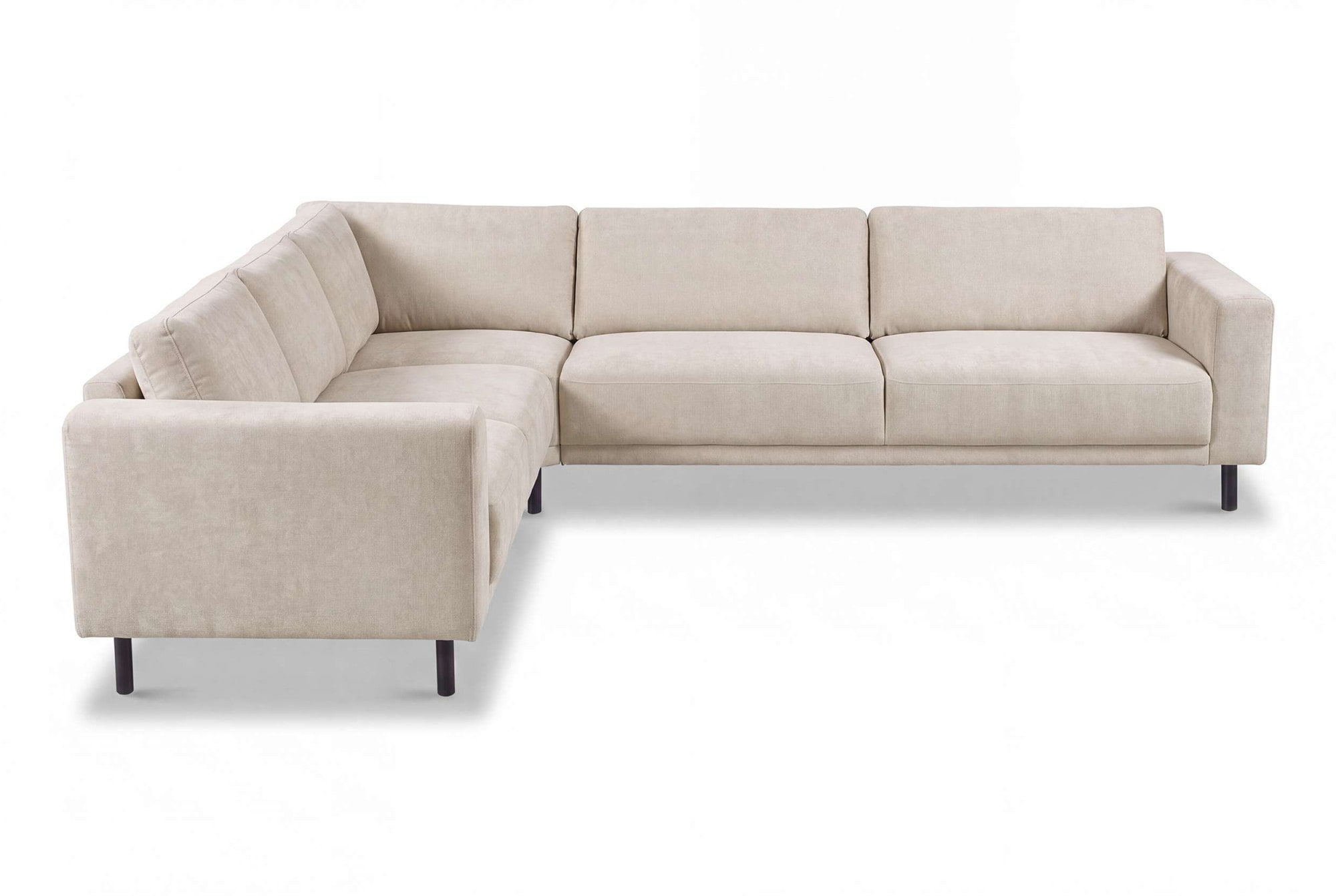 GOODproduct Canapé d'angle »Sveeva, L-Form, B.288 cm, schwarze Metallfüsse« tissu structuré durable, avec suspension ondulée, plusieurs couleurs