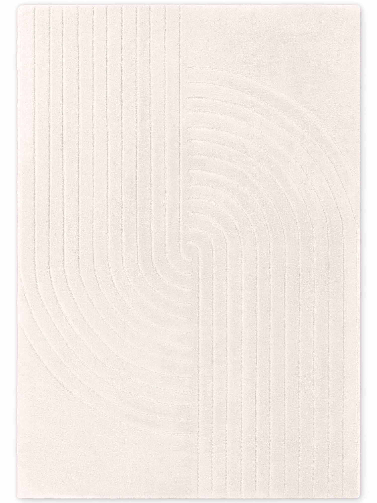 vikosa Tapis en laine »Arcura« Rectangulaire 15 mm Höhe Wolle Handgemacht, Hoch-Tief-Effekt, Geometrisches Linien Wellendesign