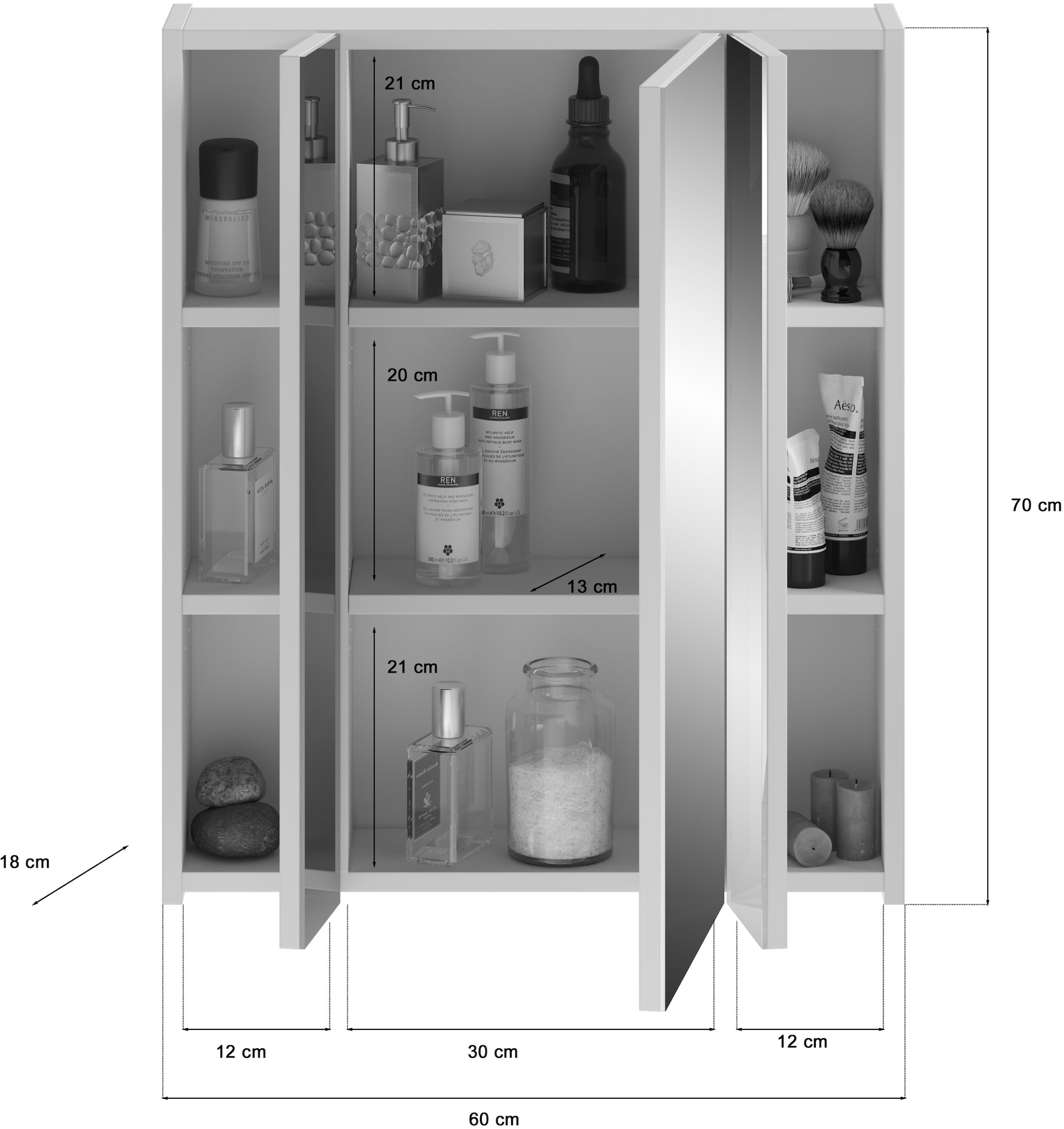 INOSIGN Badmöbel-Set »Malmö, 3 teilig, bestehend aus:« Set, 3 Stk. tlg.