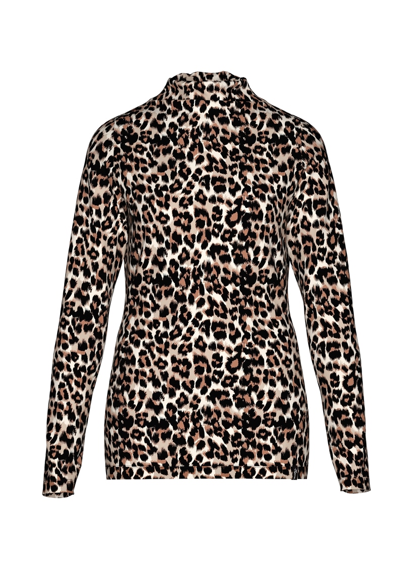 Trigema Rollkragenshirt »TRIGEMA Turtleneck Shirt mit Allover-Leo-Muster« 1 Stk.
