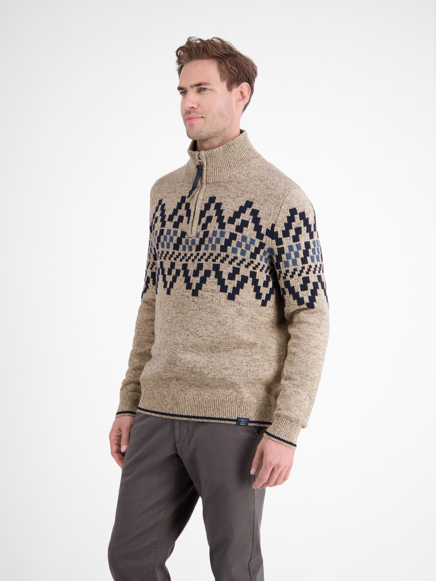 LERROS Norwegerpullover »LERROS Herren-Troyer mit Norwegermuster«
