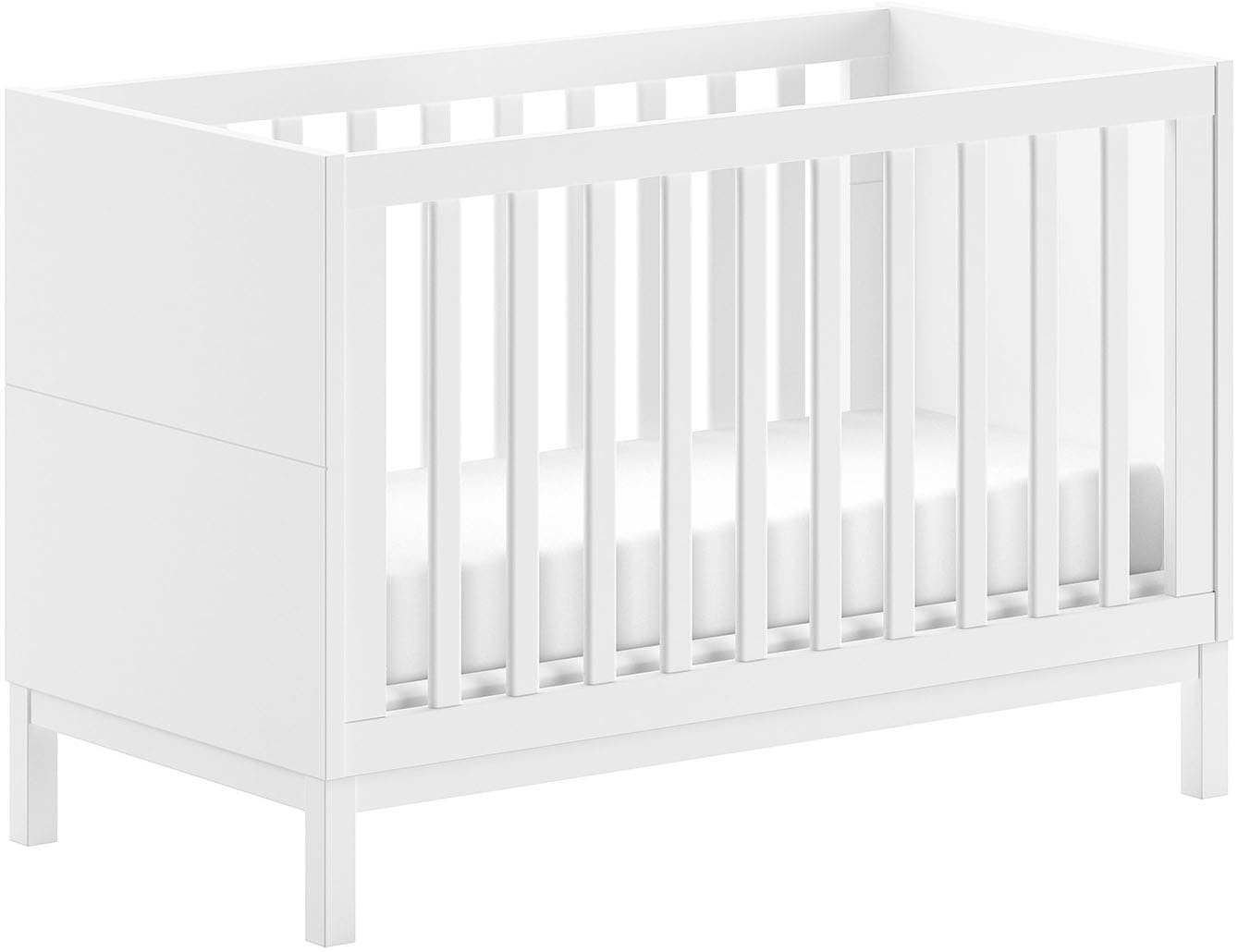 Vipack Babymöbel-Set »Set best. aus Babybett 60/120, Kommode 3 Schubladen und Wickelaufsatz« 3 Stk. tlg. in gradlinigem Design, pflegeleichte lackierte Oberfläche in Weiss
