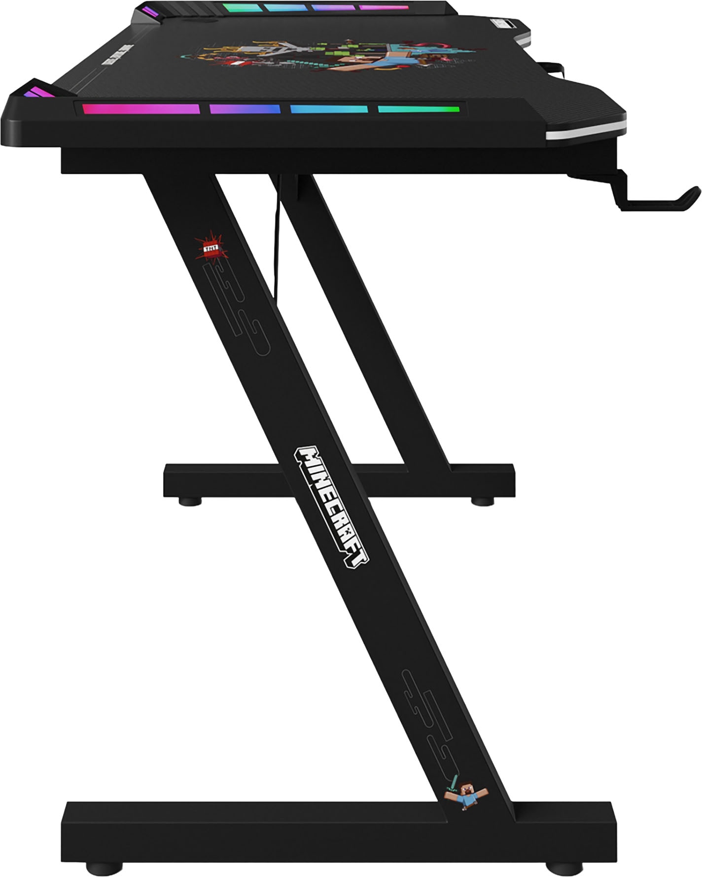 Phoenix Table de gaming incluant éclairage LED RGB