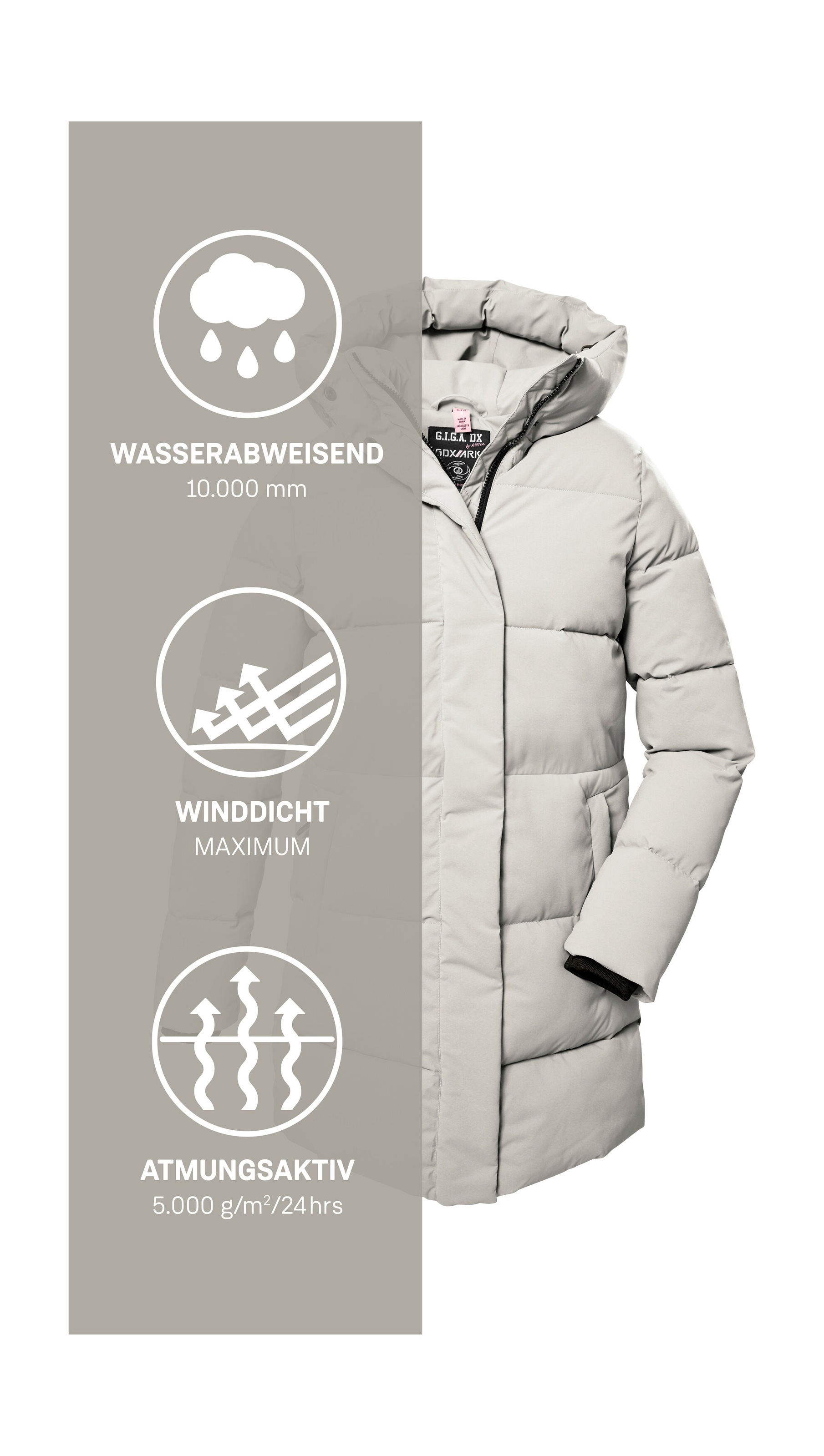 G.I.G.A. DX by killtec Manteau matelassé »GW 1 WMN QLTD PRK« Damen Steppparka, winddicht, wasserabweisend, 10.000 mm Wassersäule