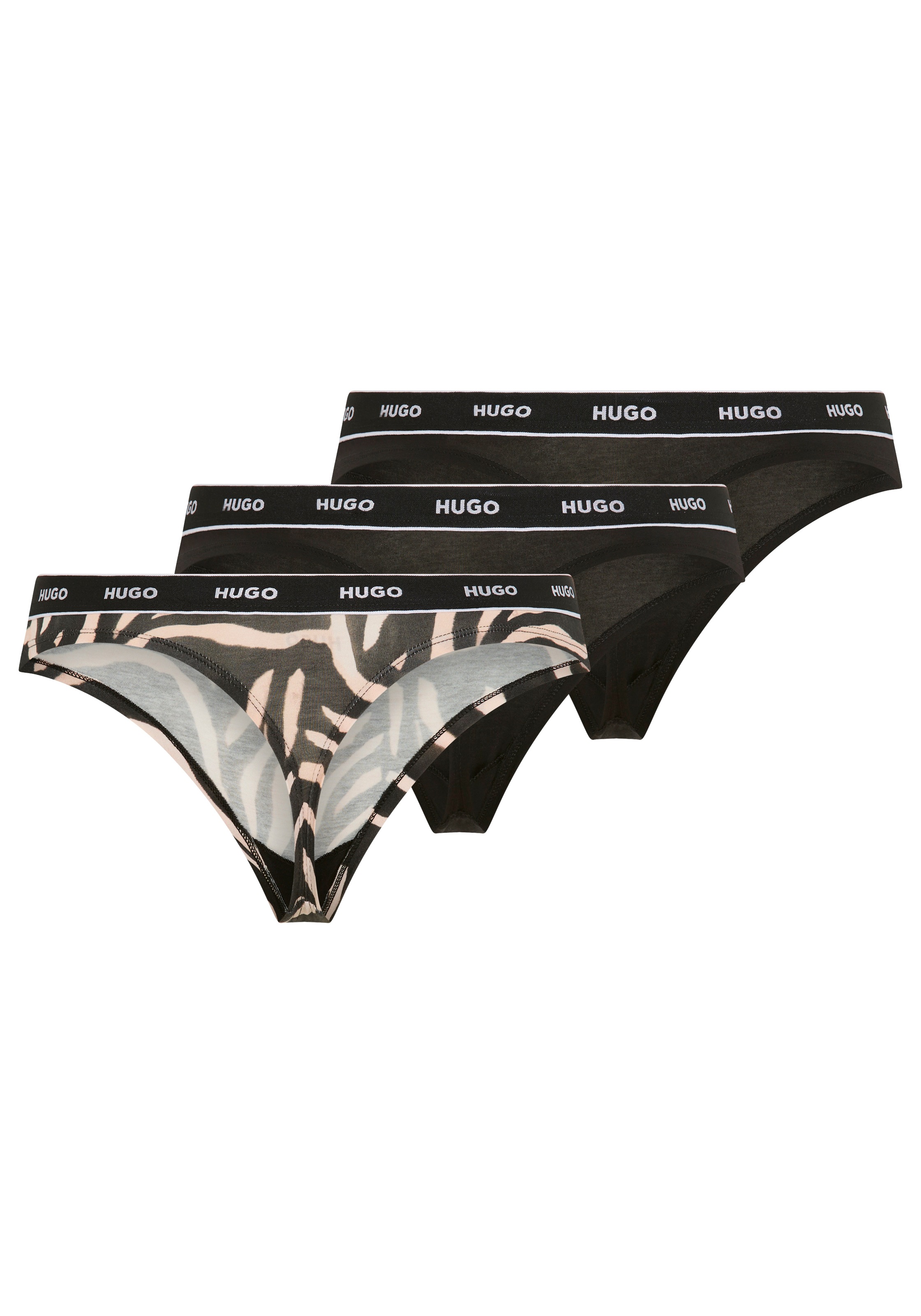 HUGO Underwear String »TRIPLET THONG DESIGN« 3 Stk. wiederholendes Logo am Bund