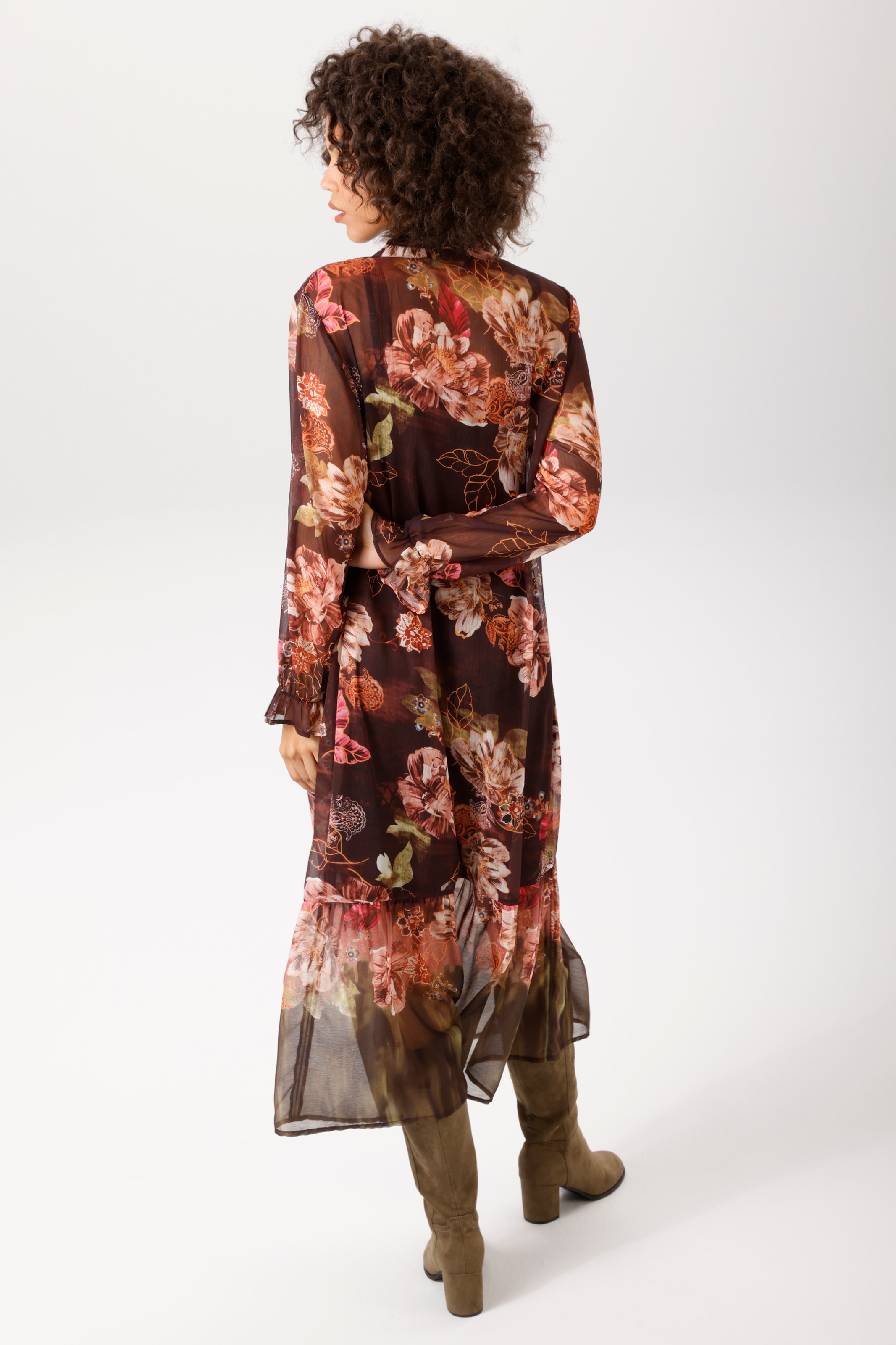 Aniston CASUAL Blusenkleid mit grossflächigen, farbenfrohen Blumendruck - NEUE KOLLEKTION