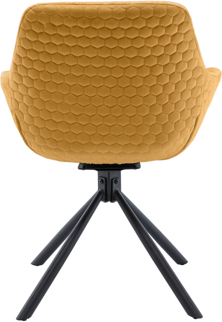 SalesFever Chaise de salle à manger »Rimini Armlehnstuhl: Sitzkomfort fürs Esszimmer« () 1 cuisEsszimmersessel, Rückseite mit Wabensteppung,360° Drehfunktion