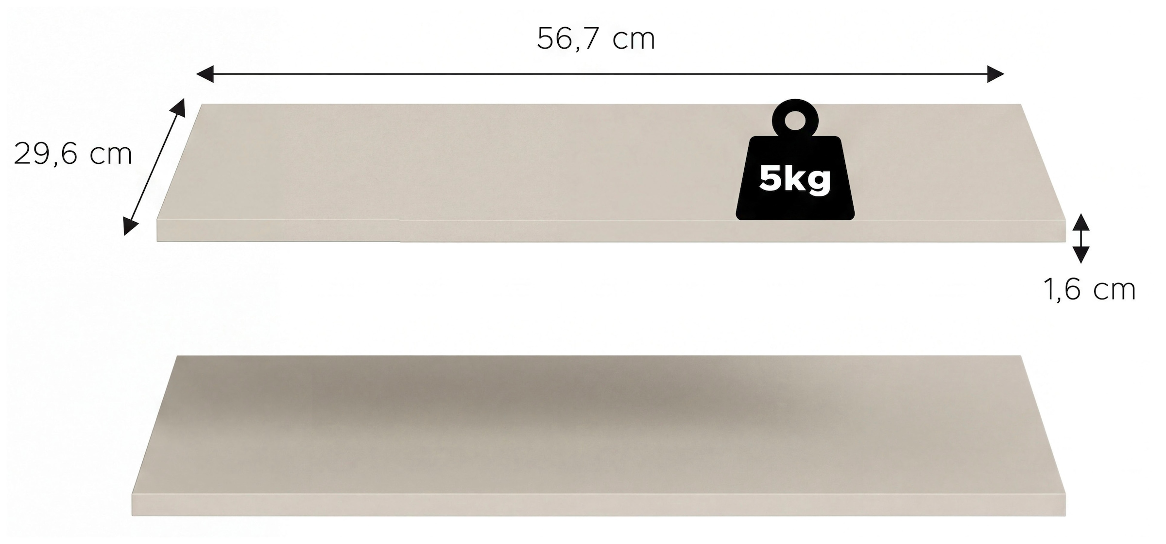 Home affaire Tablette de rangement »2er Set, SKARDE, Breite 57 cm«