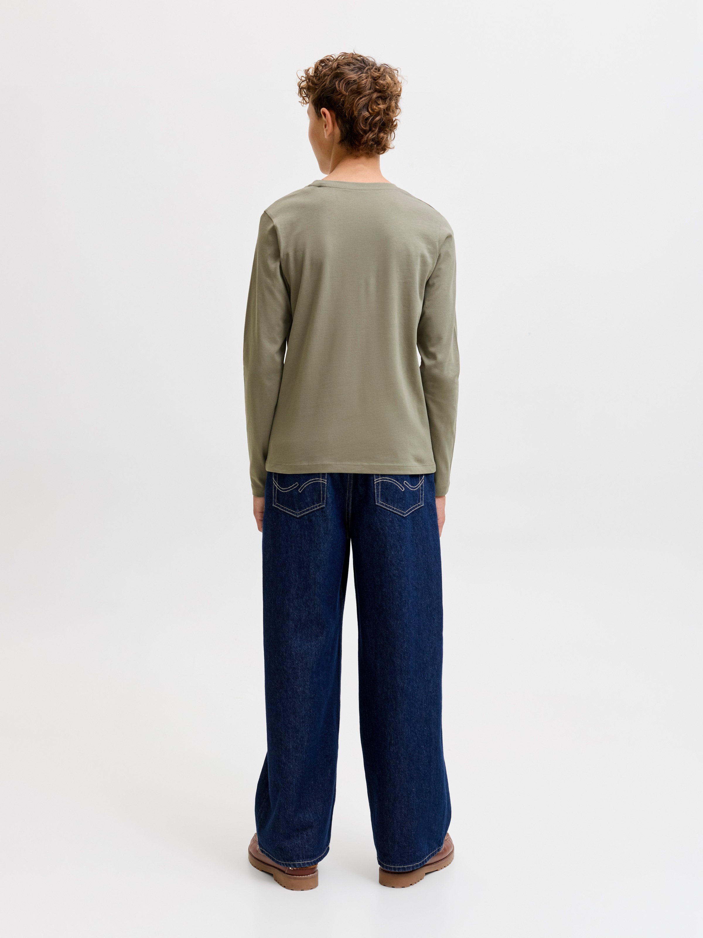 Jack & Jones Junior Langarmshirt »JJELOGO TEE LS O-NECK 2 COL AW26 SN JNR« Baumwolle, regular fit