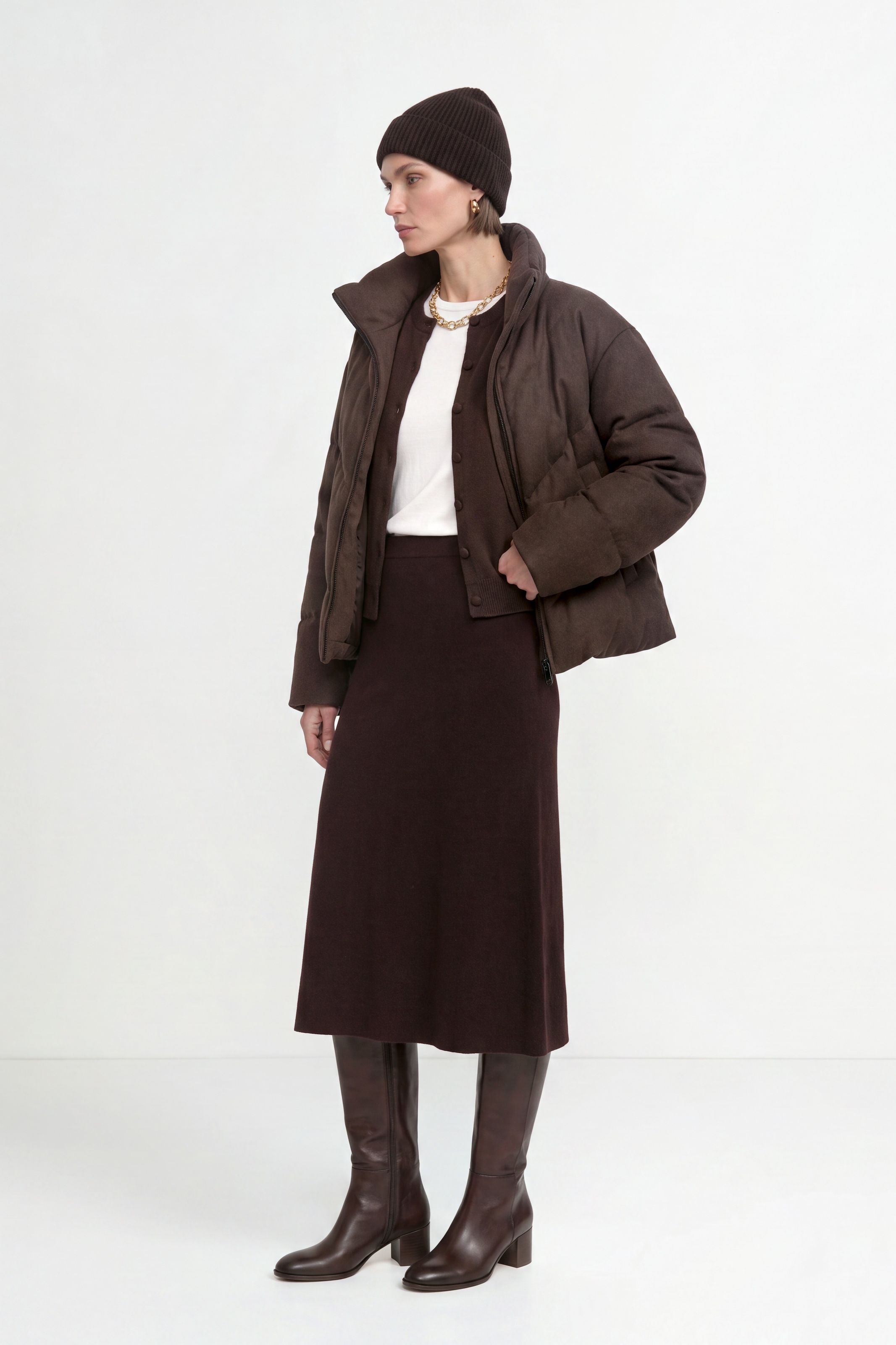 RICHROYAL Steppjacke ohne Kapuze aus Woll-Mix, Regular fit mit Stehkragen