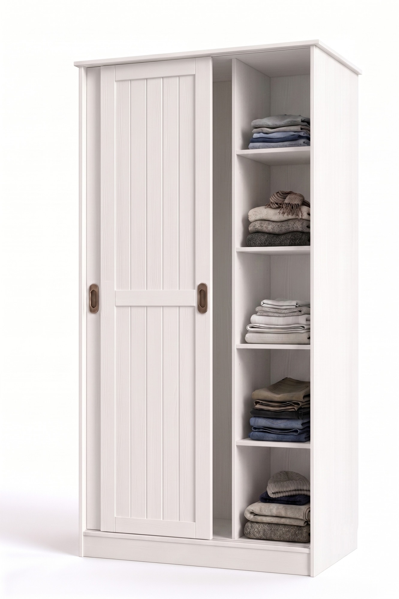 GOODproduct Garderobenschrank »Malmö Mehrzweckschrank mit Schiebetüren und Spiegel« aus massiver FSC®-zertifizierter Kiefer, B/T/H 93/37/187 cm