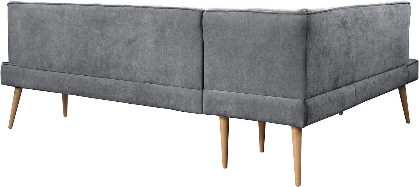 exxpo - sofa fashion Banc d'angle »Latte« moderne Sitz- und Rückensteppung, bequem und elegant, hoher Holzfuss