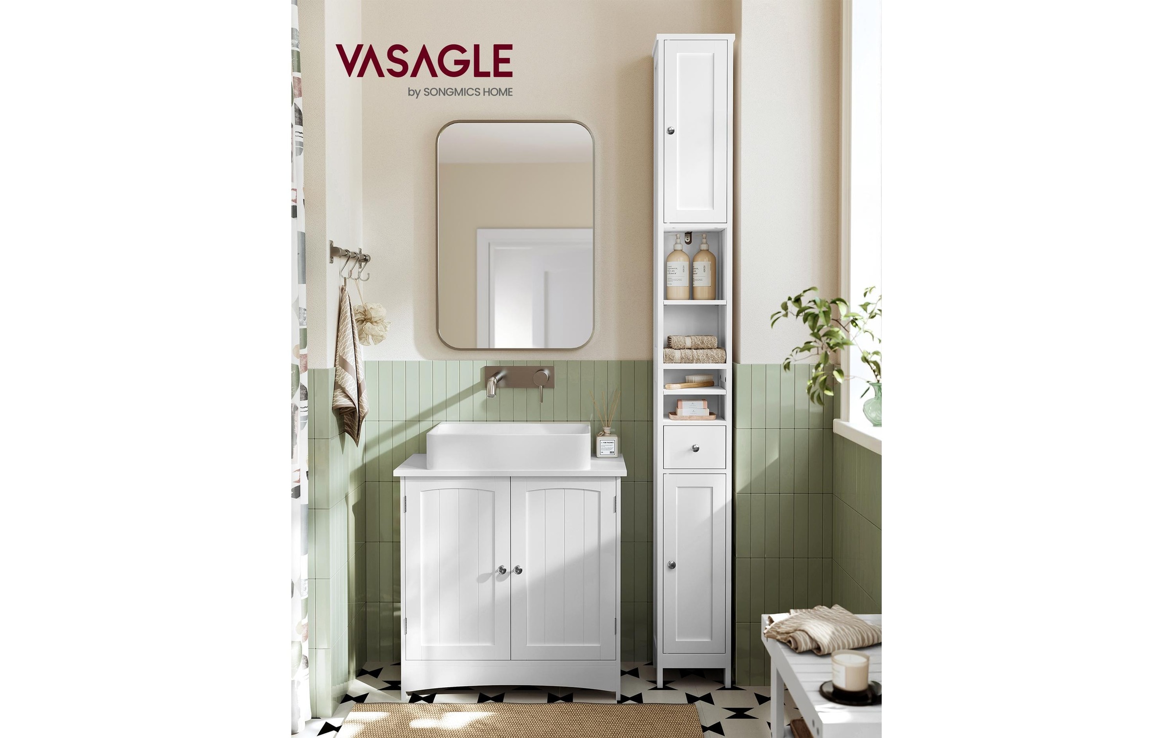 VASAGLE Kommode »Landhausstil 21,4 x 180 cm«