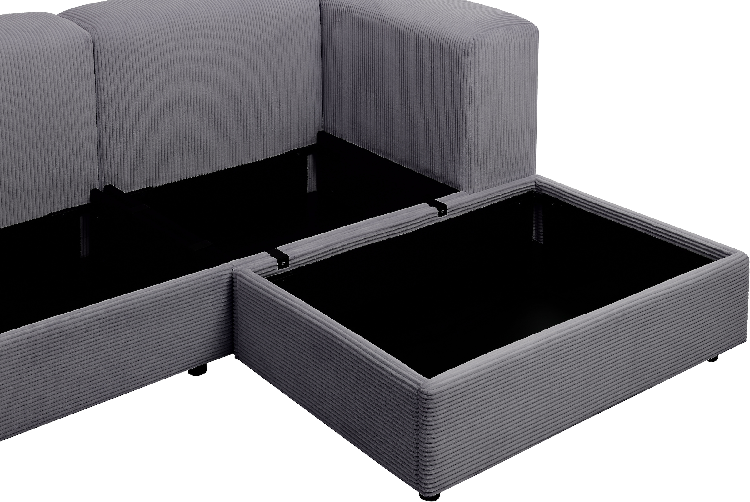GOODproduct Ecksofa »Uno, L-Form, Breite: 307cm« beidseitig montierbarem Longchair,mit Taschenfederkern, in Cord