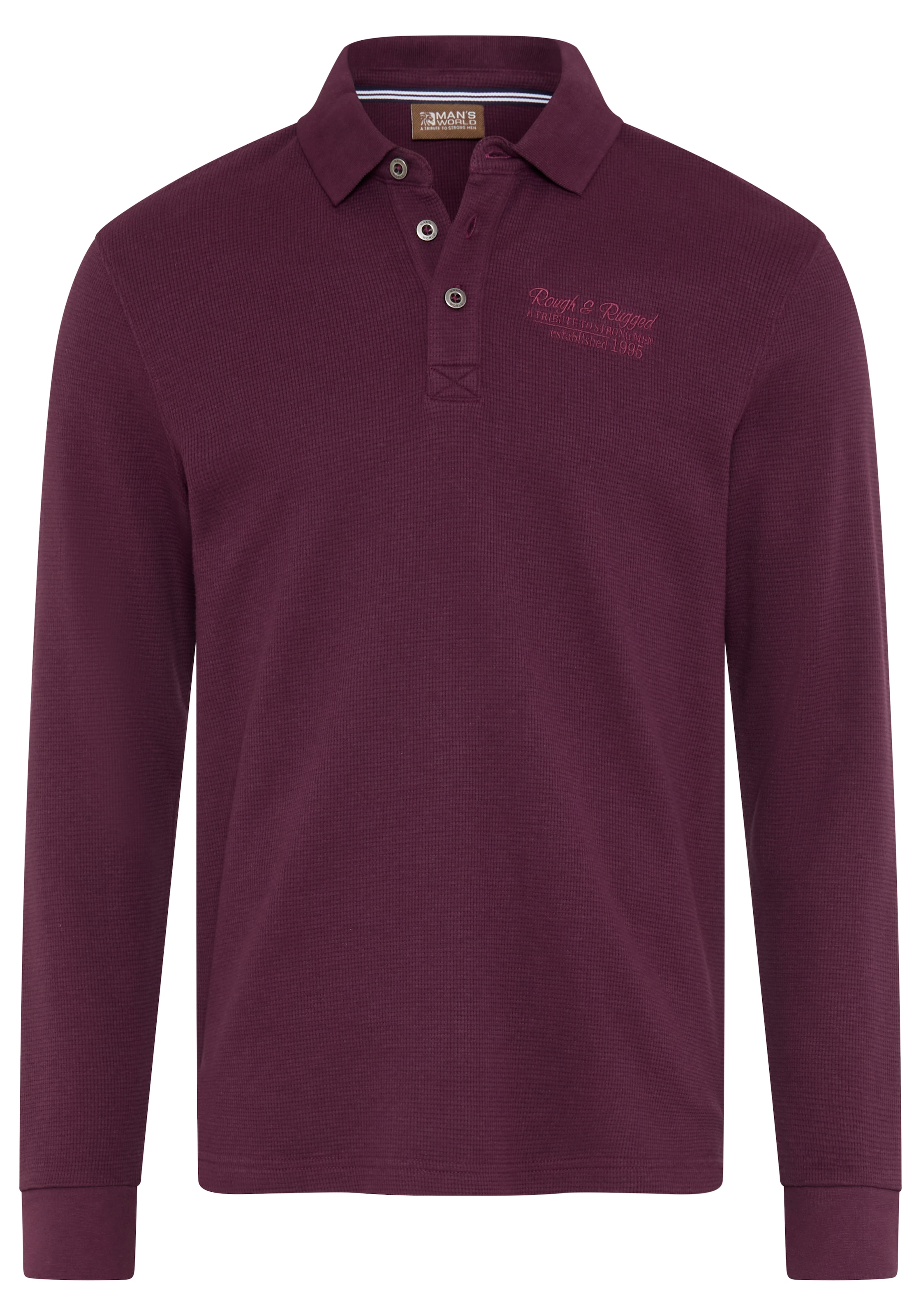 Man's World Polo coupe normale, à manches longues, style classique