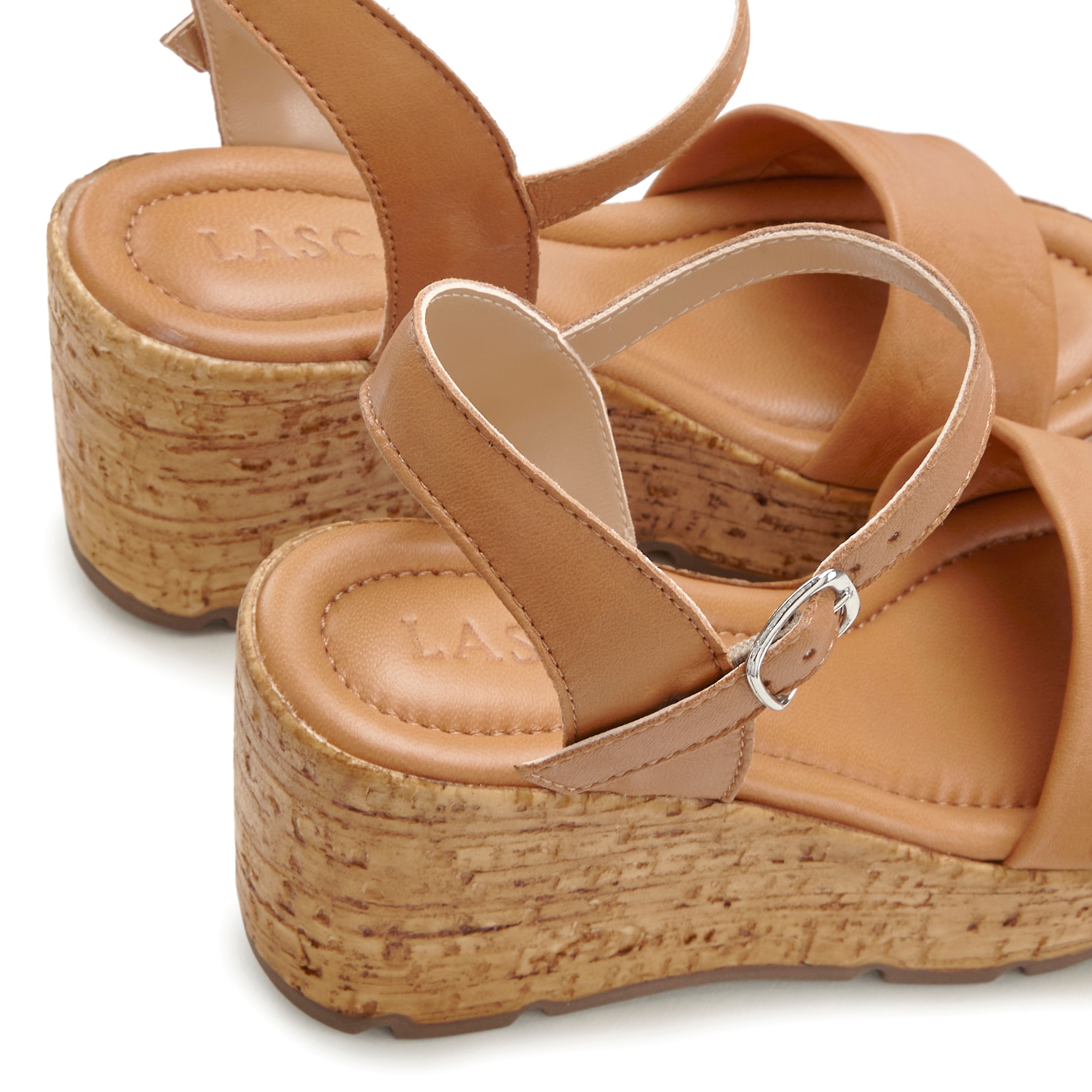 LASCANA Sandales »Sommerschuh«  Sandale, Sommerschuh, offener Schuh aus Leder mit Keilabsatz