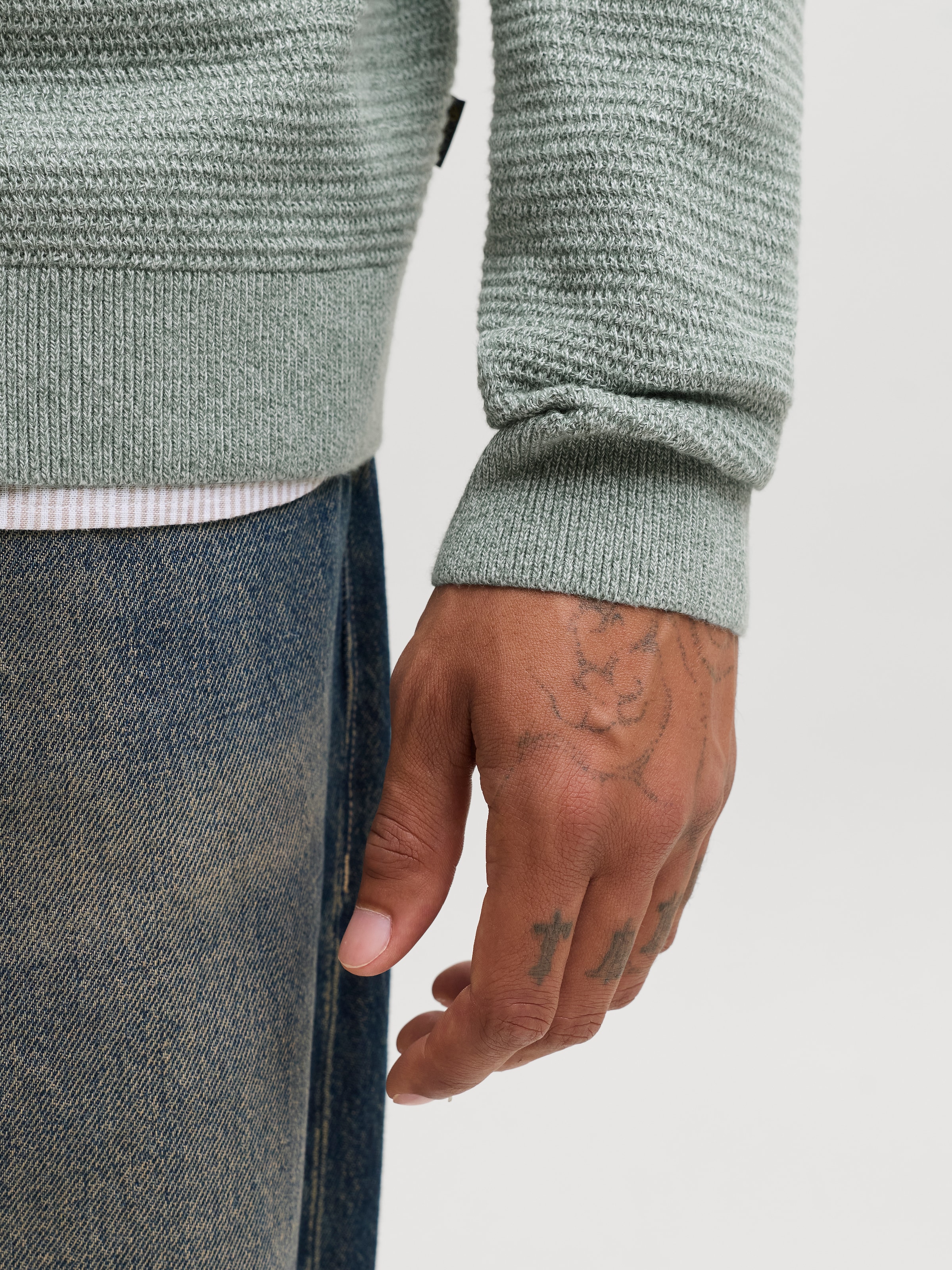 Jack & Jones Pull à col rond »JPRBLURILEY KNIT CREW NECK LS SN« coton, coupe régulière