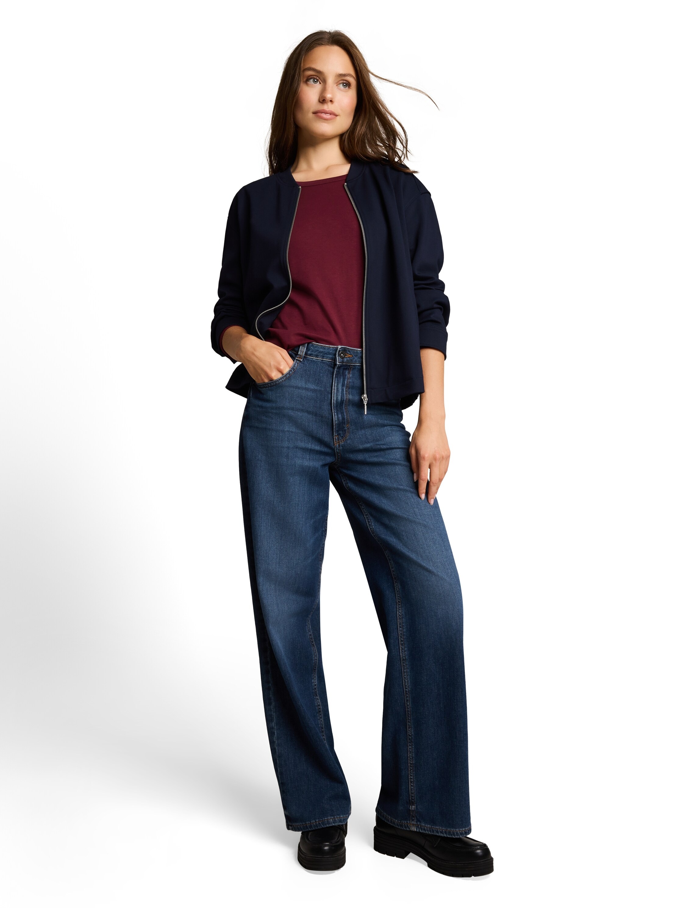 TOM TAILOR Langarmshirt »Regular« mit Rundhalsausschnitt und Stretch