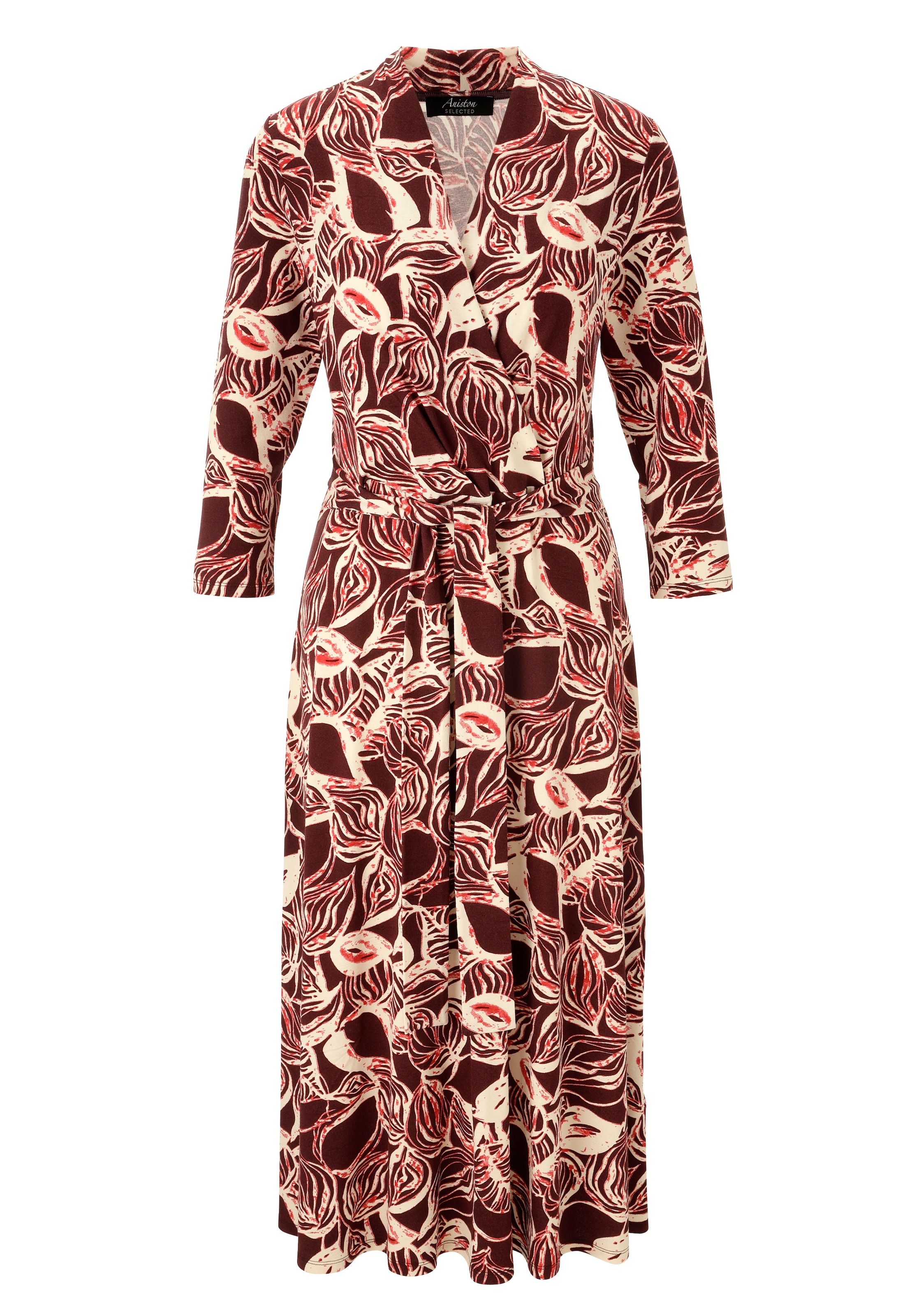 Aniston SELECTED Robe en jersey mit V-Ausschnitt in Wickeloptik und Bindedetail - NEUE KOLLEKTION