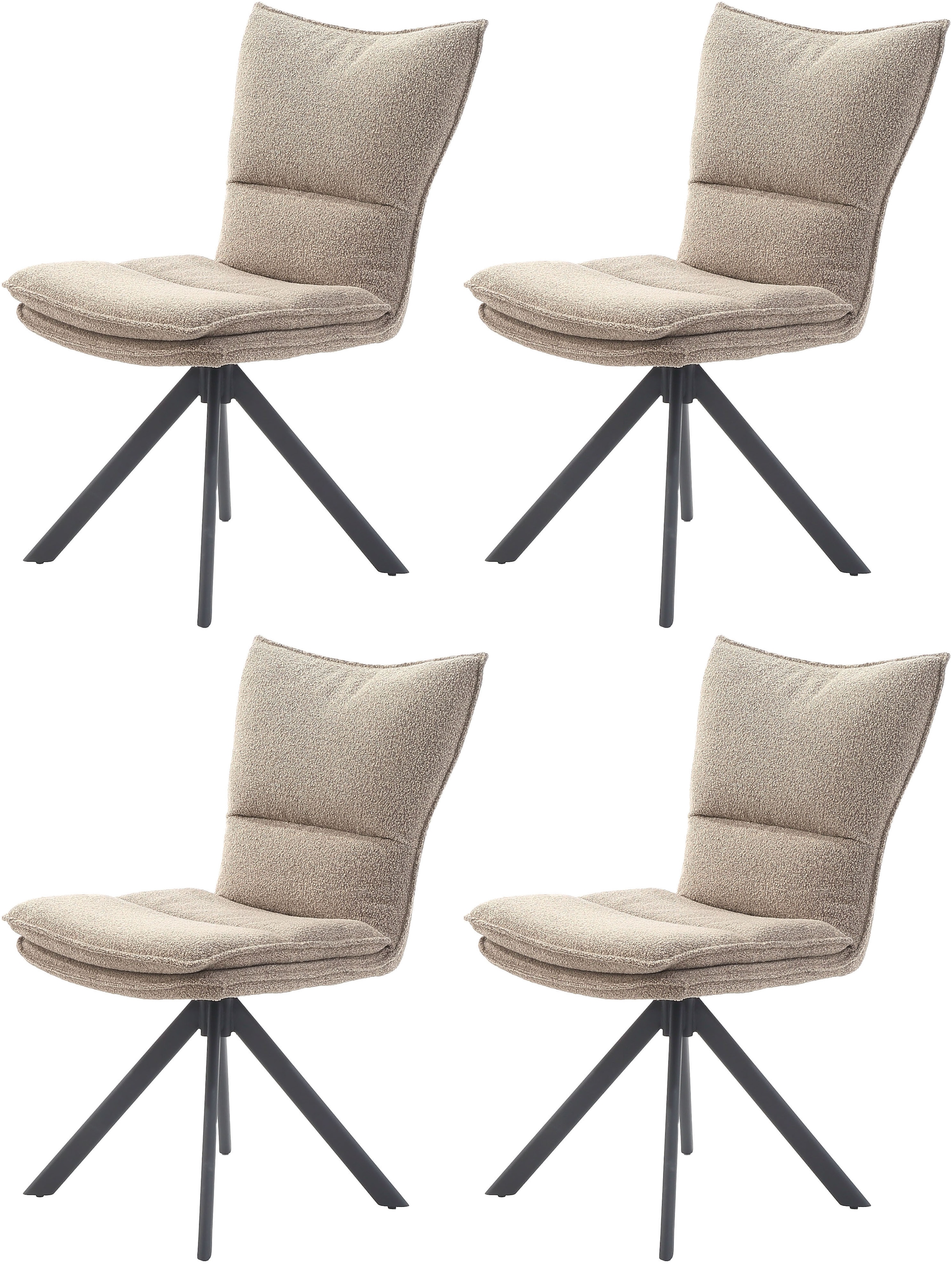 Jockenhöfer Gruppe Ensemble de salle à manger »Thilo/Florina, Sitzgruppe (Set, 5-tlg, 1 Tisch und 4 Stühle)« 5 tlg. Table diamètre 120 cm, chêne sauvage, chaises pivotantes à 360°
