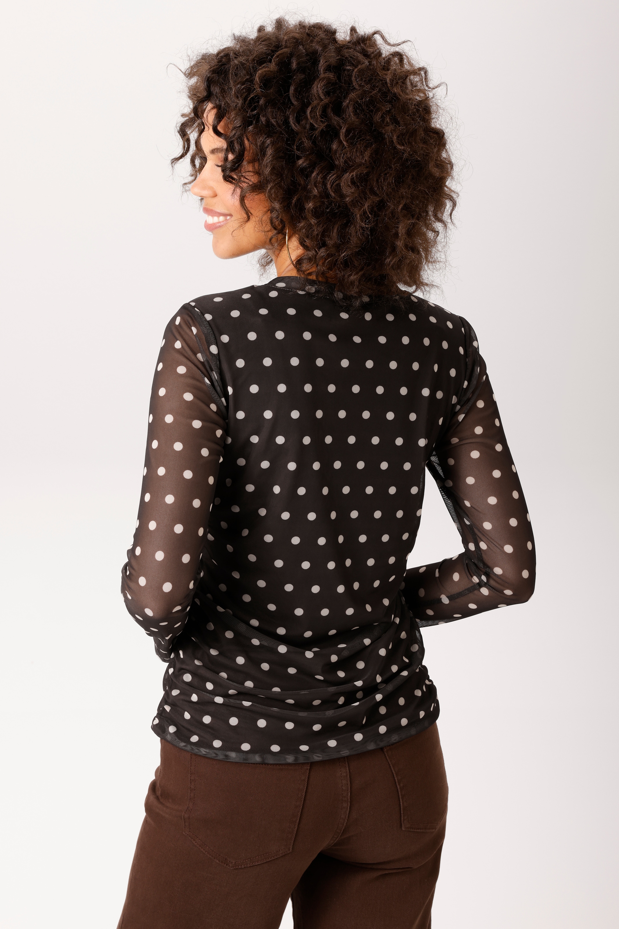Aniston CASUAL T-shirt à manches longues avec fronces sur les coutures latérales - NOUVELLE COLLECTION