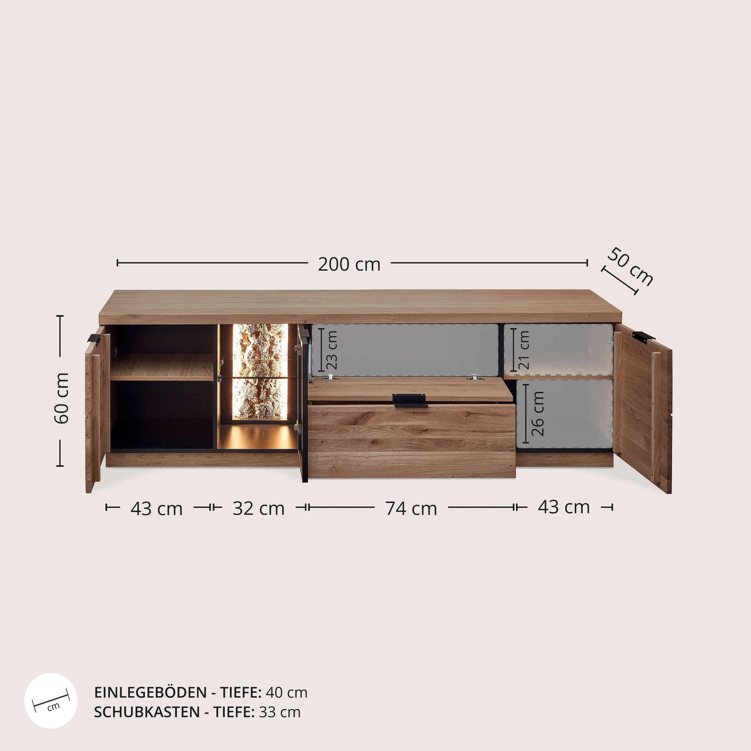 Wohnconcept Tableau TV »Donna TV-Unterteil« 1 cuis tlg.
