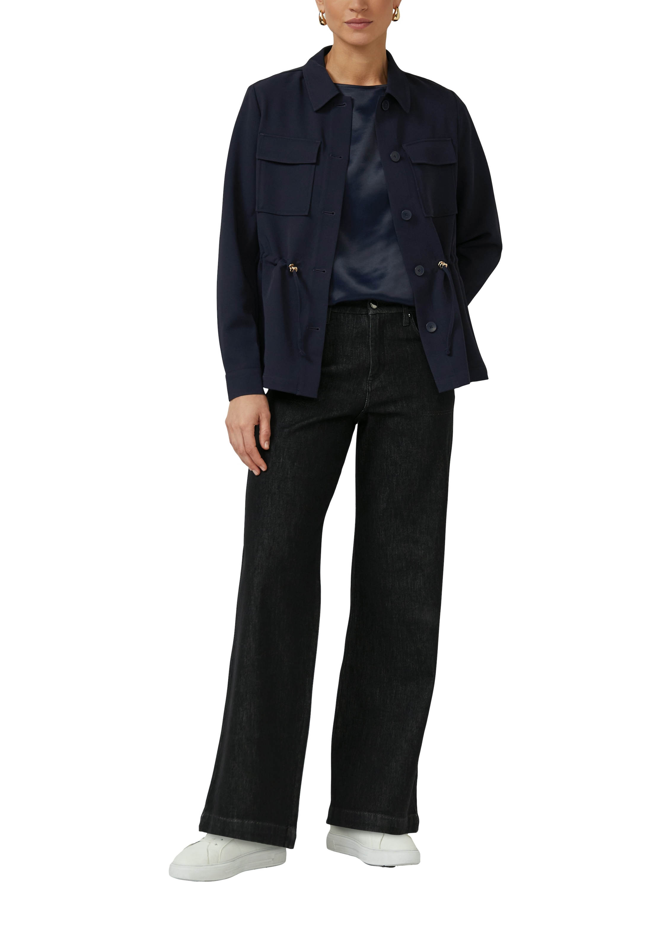 s.Oliver BLACK LABEL Shirt à col rond mit Stretchanteil