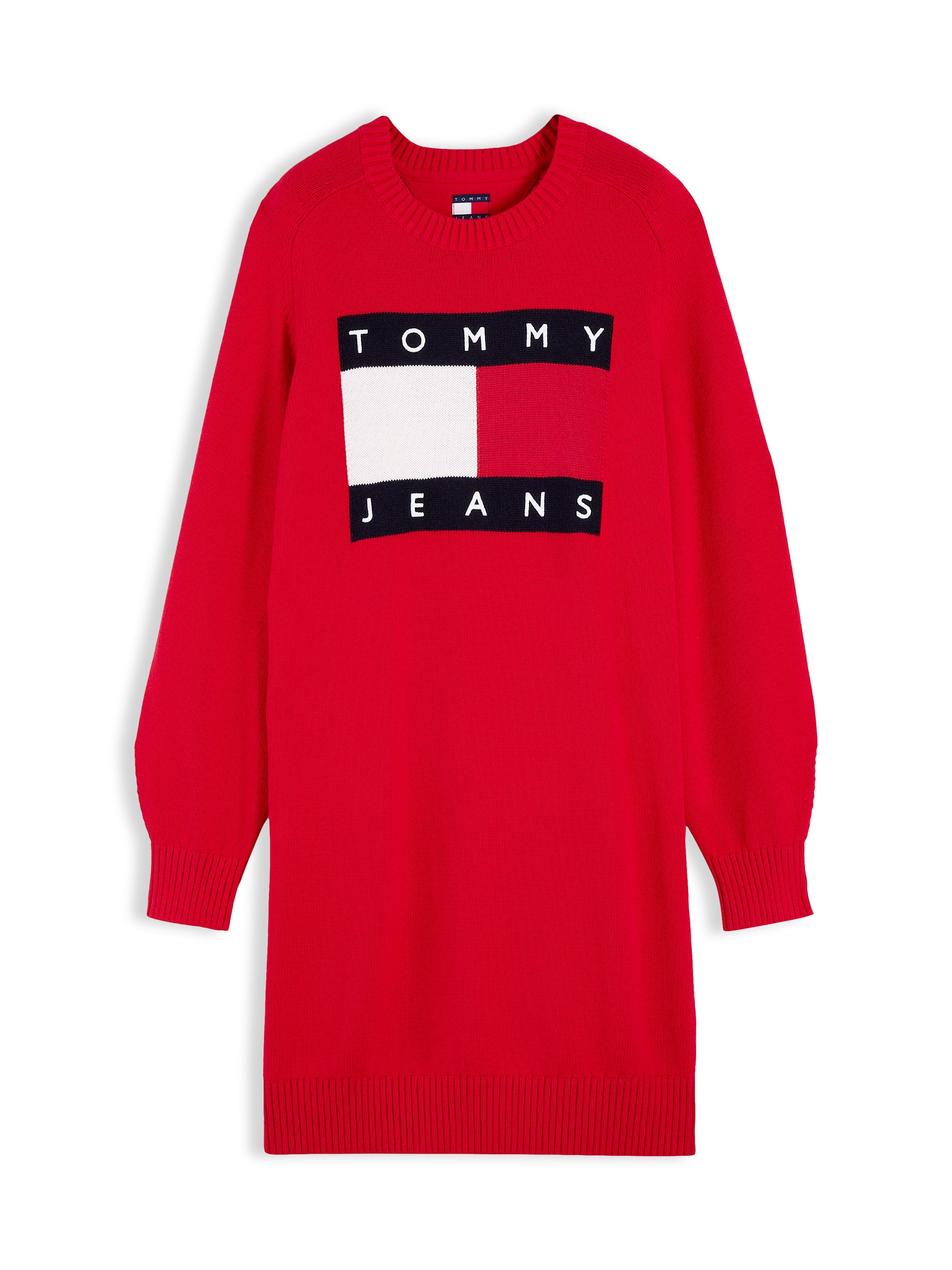 Tommy Jeans Sweatkleid »TJW SWEATER FLAG DRESS EXT« Baumwollmischung
