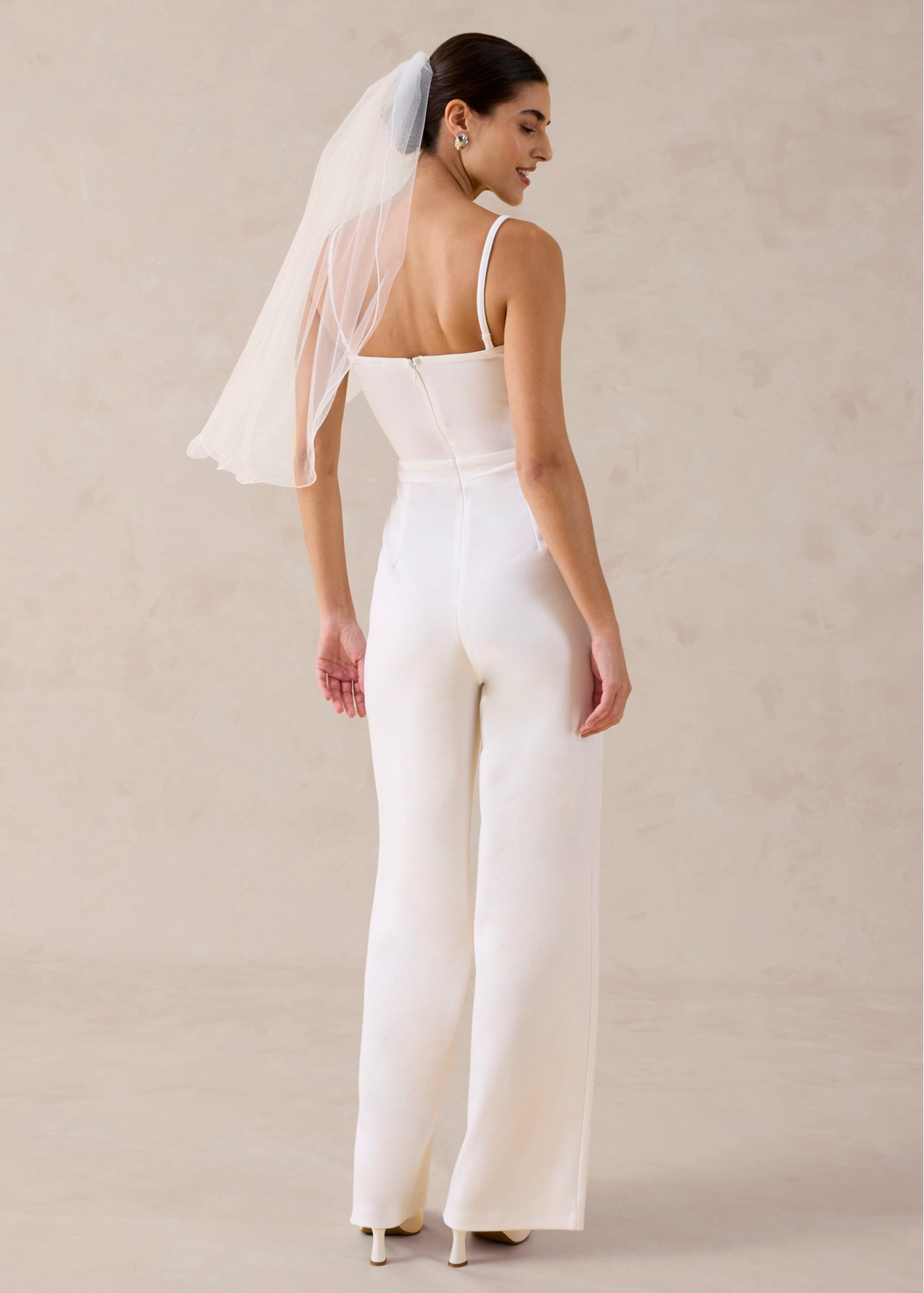 bonprix Overall Slim Fit Passform, mit Bustier-Ausschnitt, aus strukturiertem Crepe