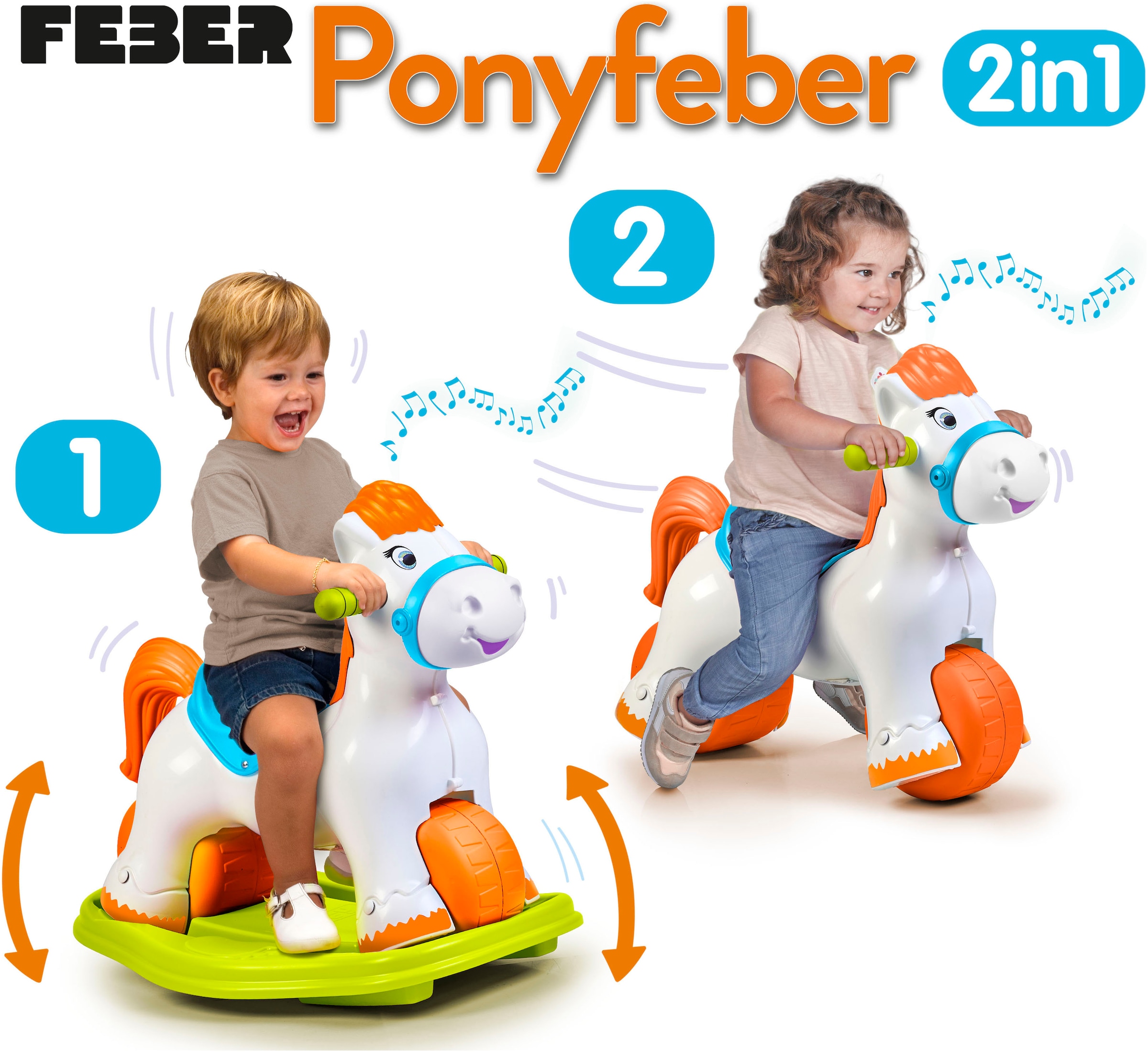 Feber® Cheval à bascule »Ponyferber 2in1« mit Licht- und Soundeffekt; Made in Europe