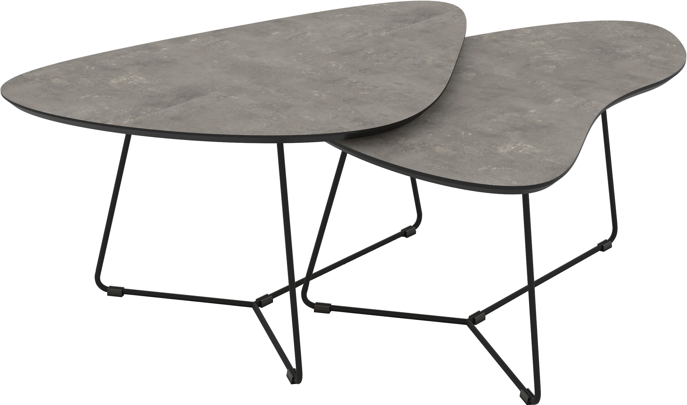 HELA Couchtisch »PISA« Set, 2 Stk. tlg. 2er Set, Platten in Nierenform, gefräst, Schweizer Kante