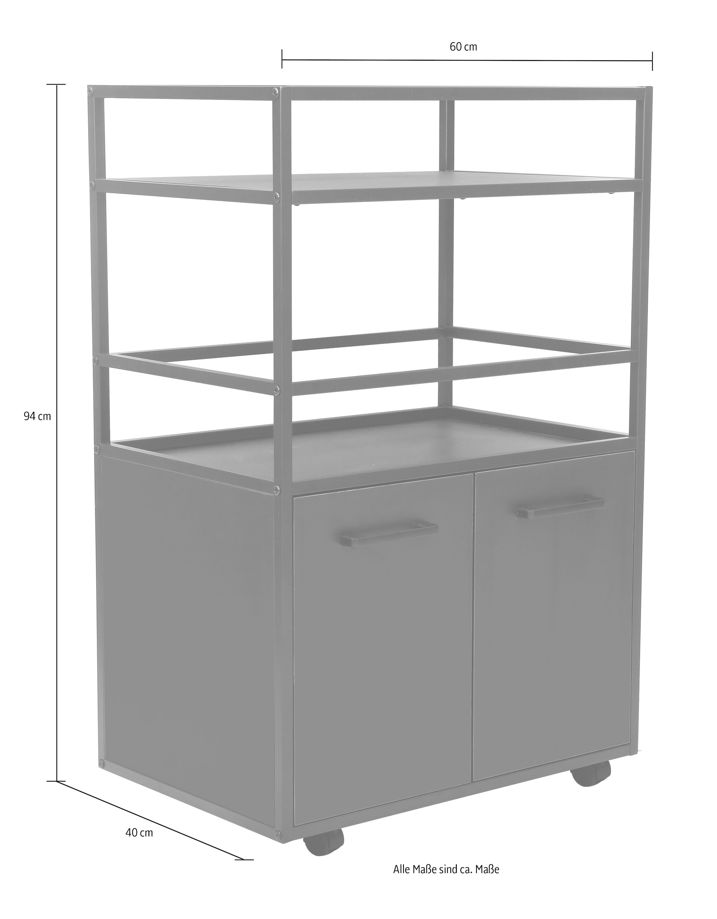 Home affaire Armoire de bar »Perth« 1 cuis tlg. Bar avec 2 portes & compartiment ouvert - (L/P/H) 60/40/94 cm