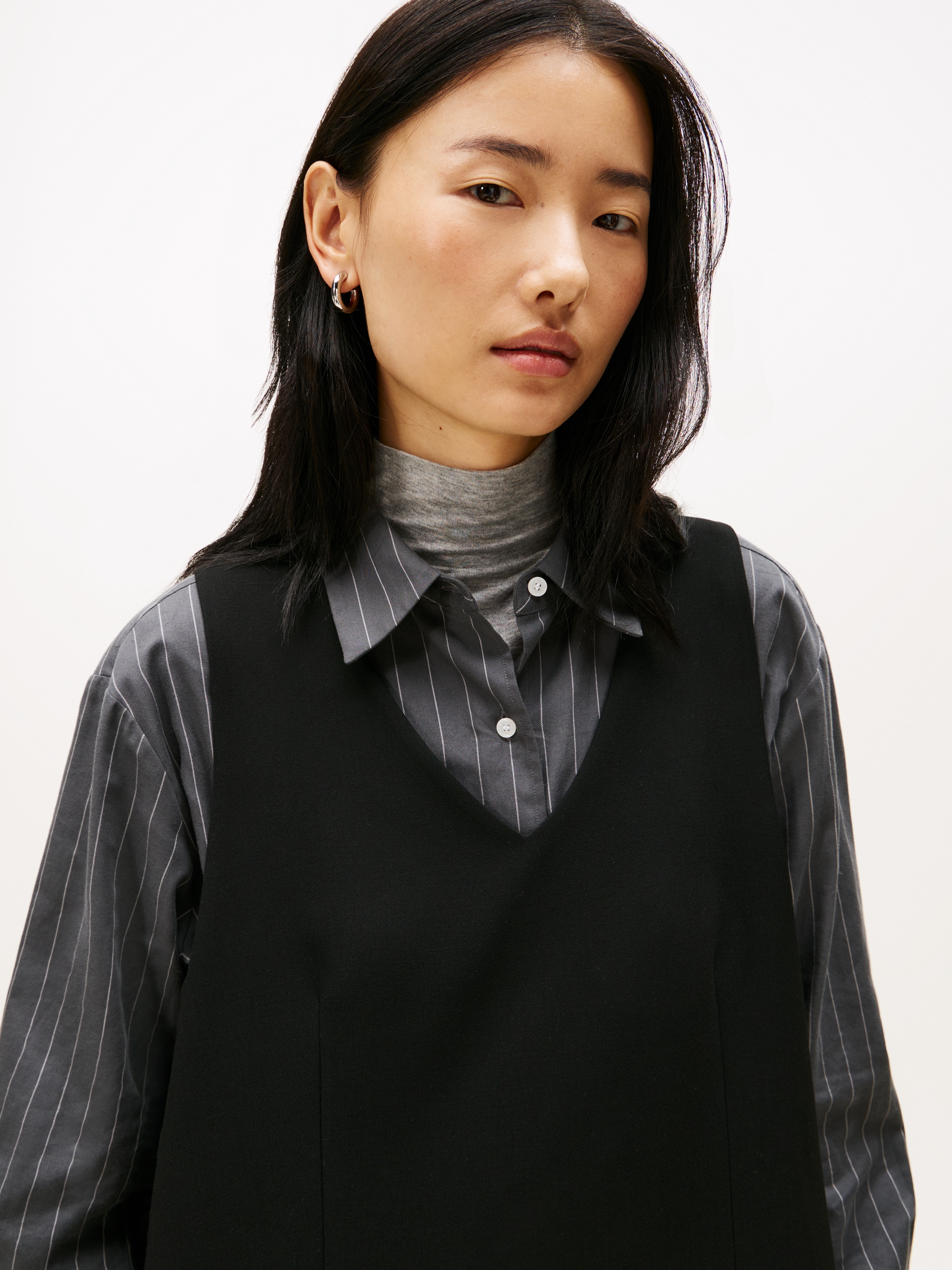 Tommy Hilfiger Robe en ligne A »PUNTO V-NK NS MINI SHIFT DRESS«