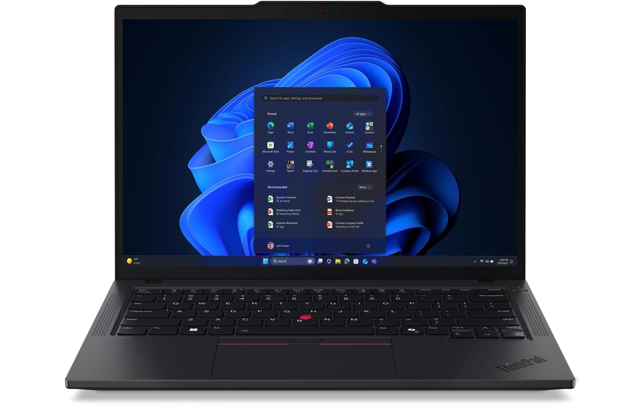 Lenovo Ordinateur portable professionnel »ThinkPad T14 Gen 6 (Intel)« / 14 ″ Intel Core Ultra 7 1.000 Go SSD Integrierte NPU (Neural Processing Unit)