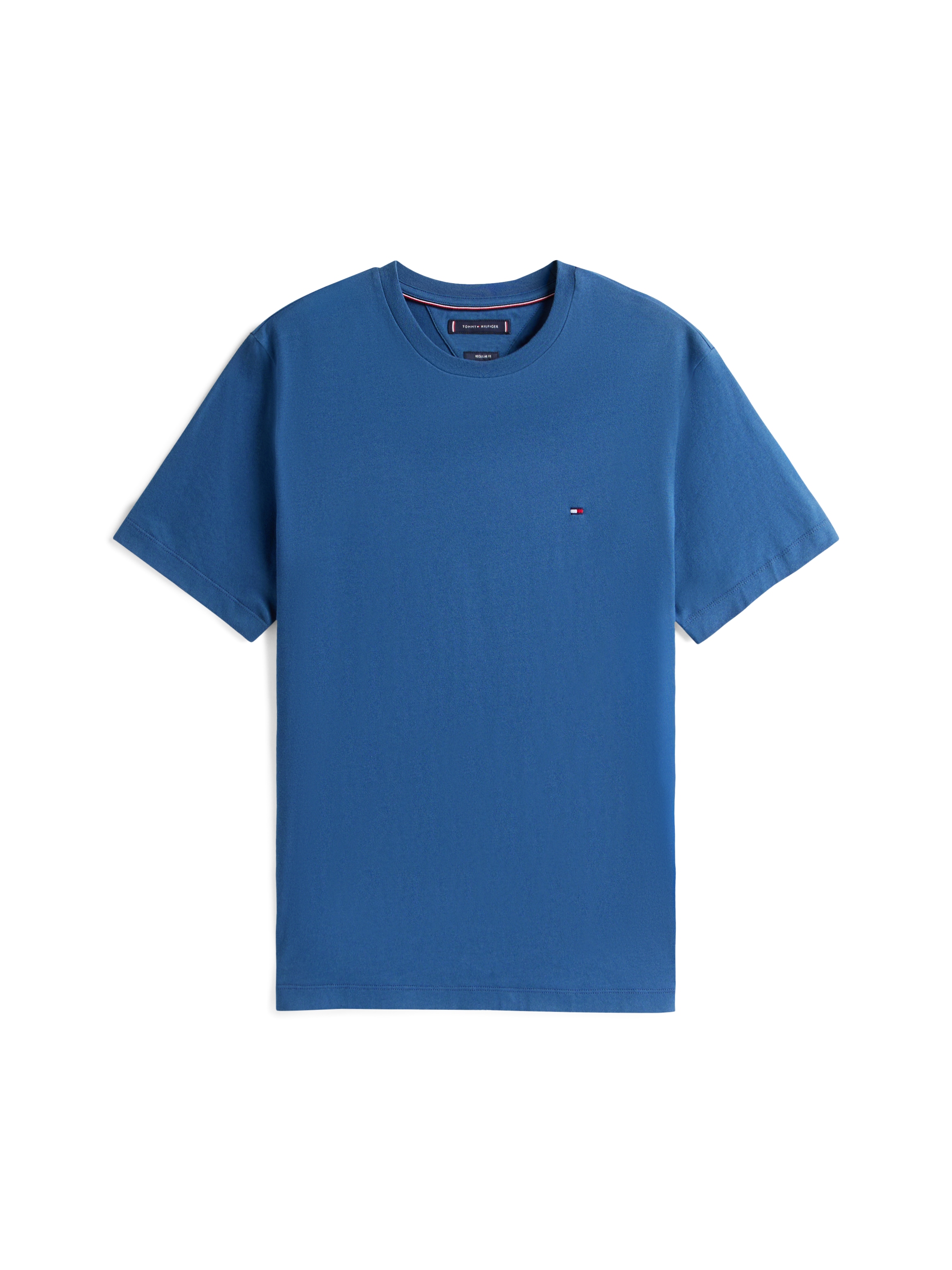 Tommy Hilfiger T-shirt »ESSENTIAL REGULAR FIT SOLID  mit Stickerei« uni, décontracté, coton, col rond
