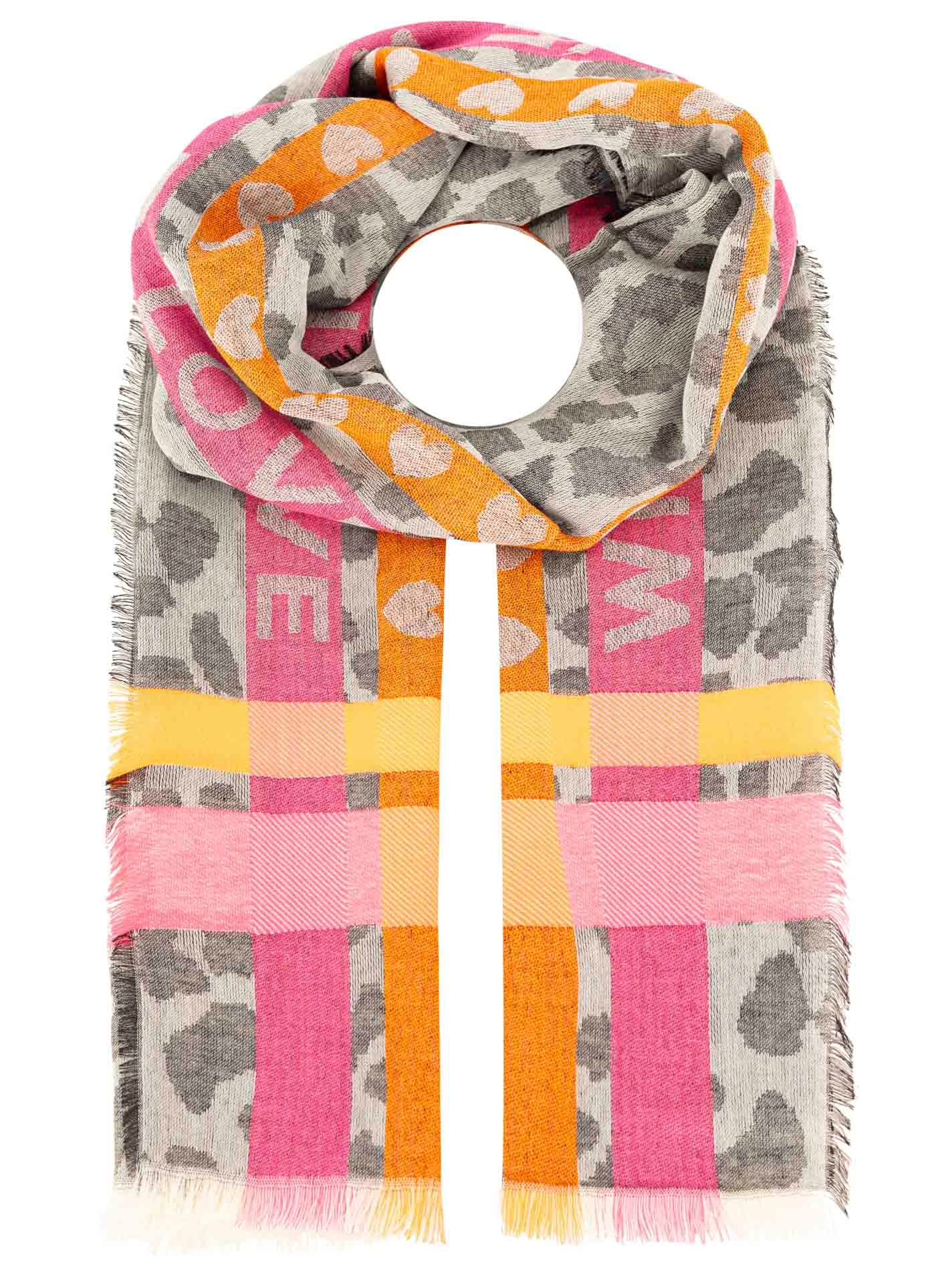 Zwillingsherz Écharpe »"Wild Love"« trendiger Schal mit Herzen und Schriftzug