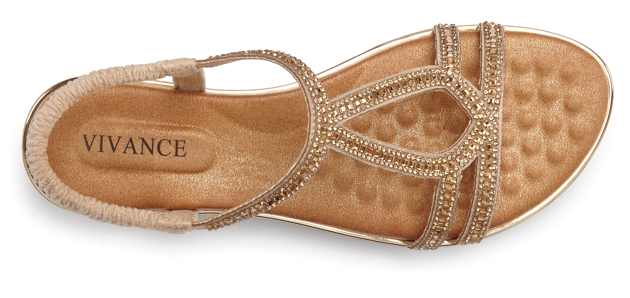 Vivance Sandale »Sandalette, Sommerschuh,«  mit eleganter Glitzer-Verzierung und elastischen Riemchen