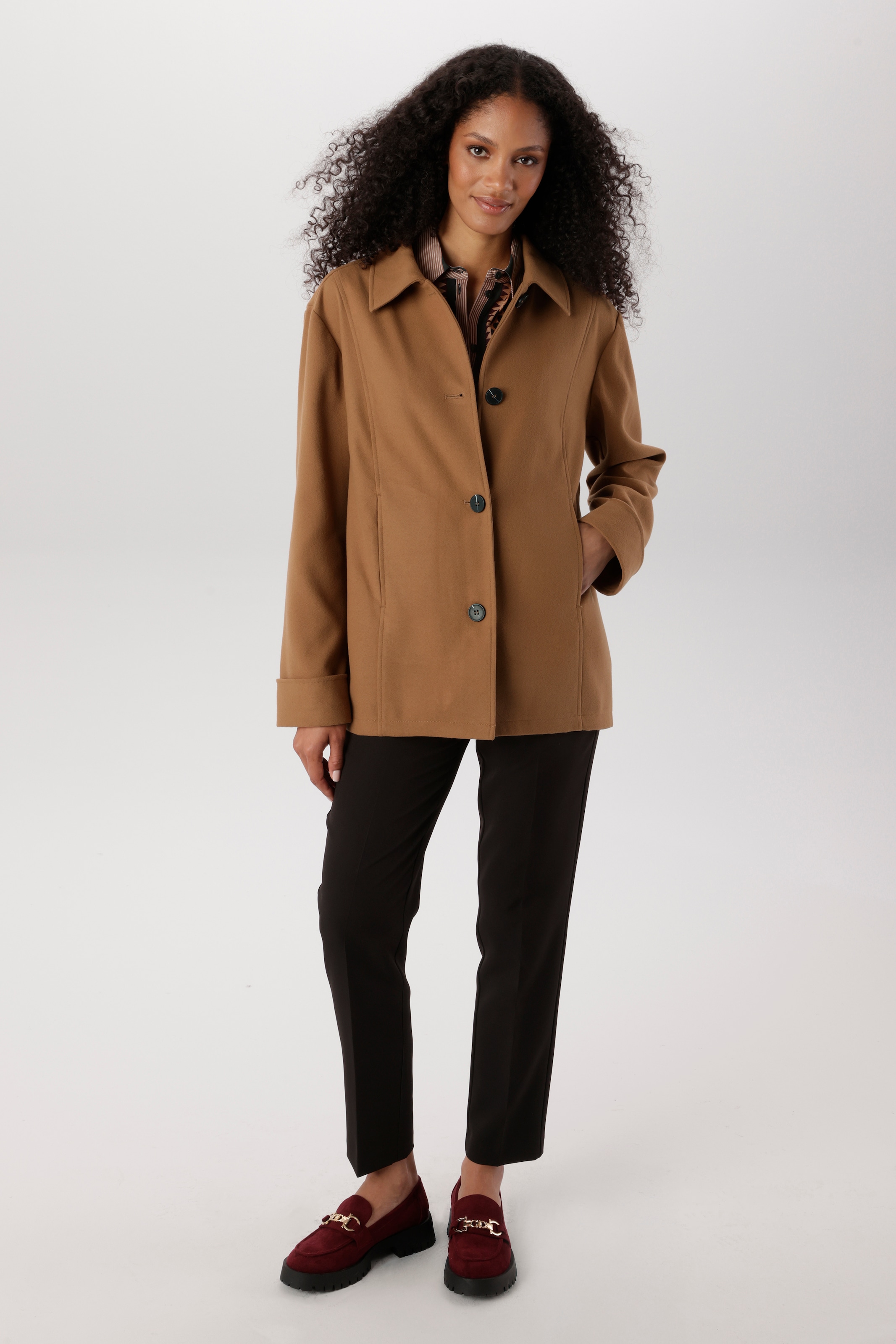 Aniston SELECTED Outdoorjacke ohne Kapuze in weicher Woll-Optik - NEUE KOLLEKTION